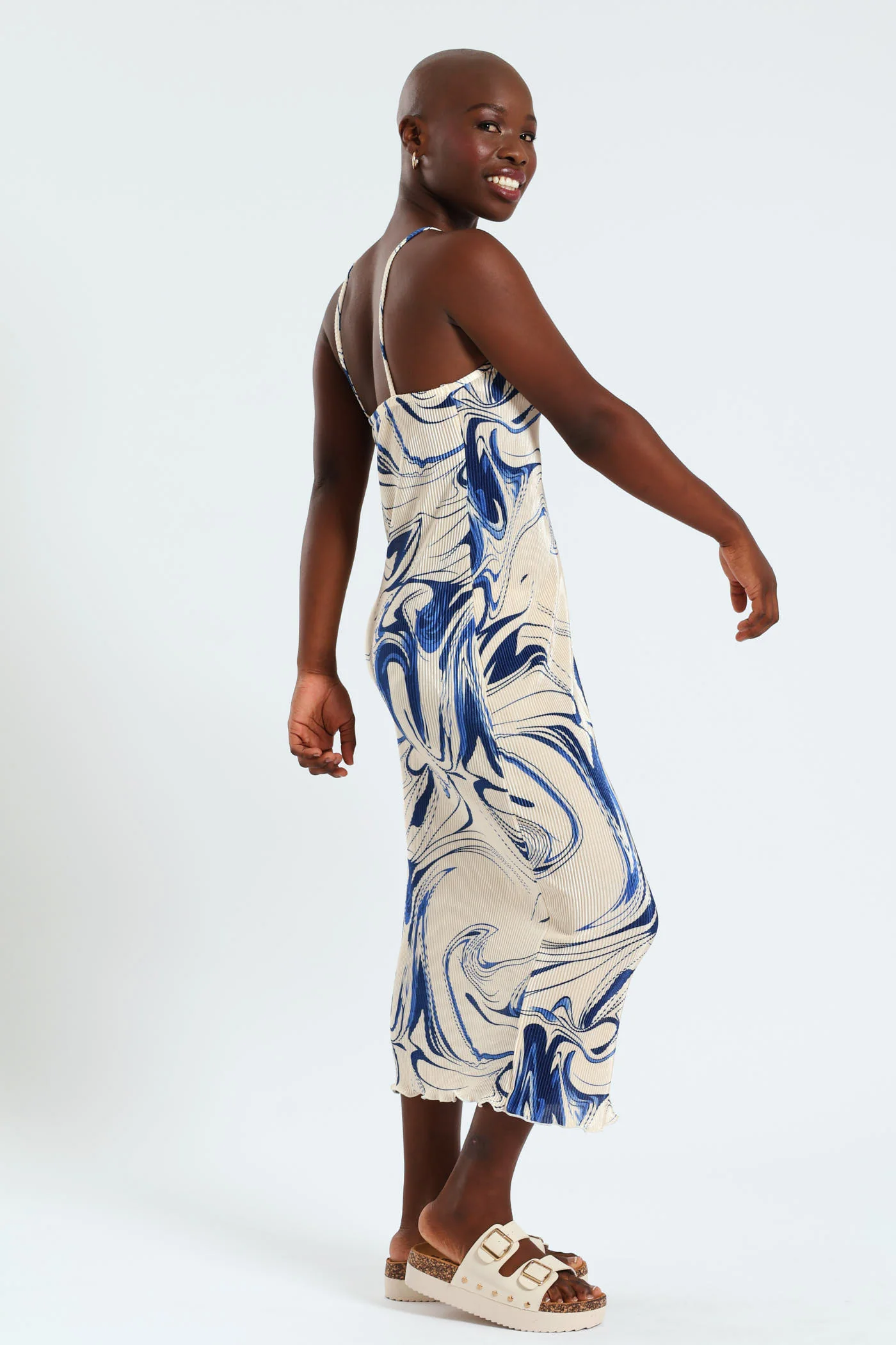 Strappy Bodre Slip Dress - Multi - Image 2