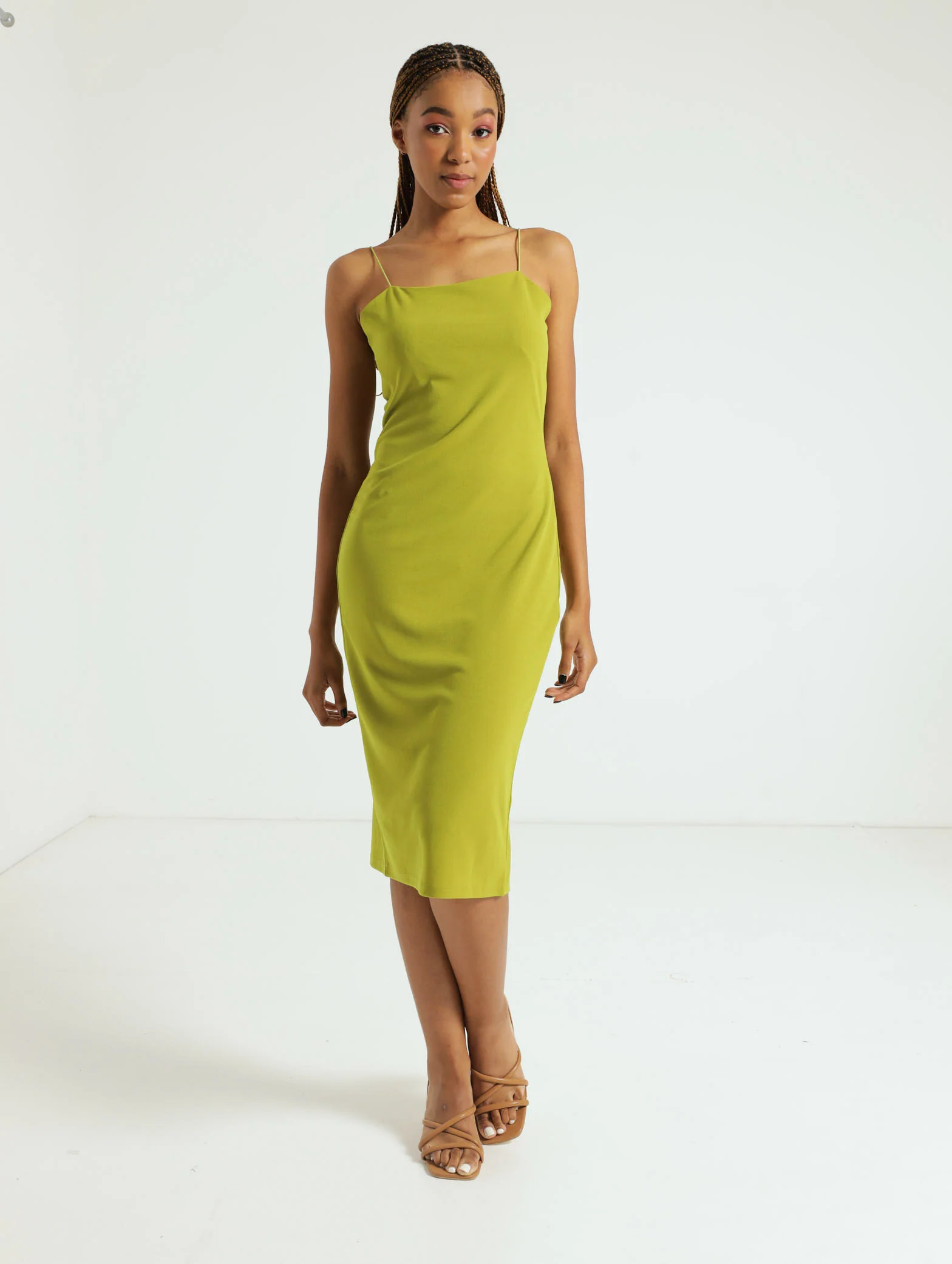 Strappy Bungee Cord Bodycon Dress - Green