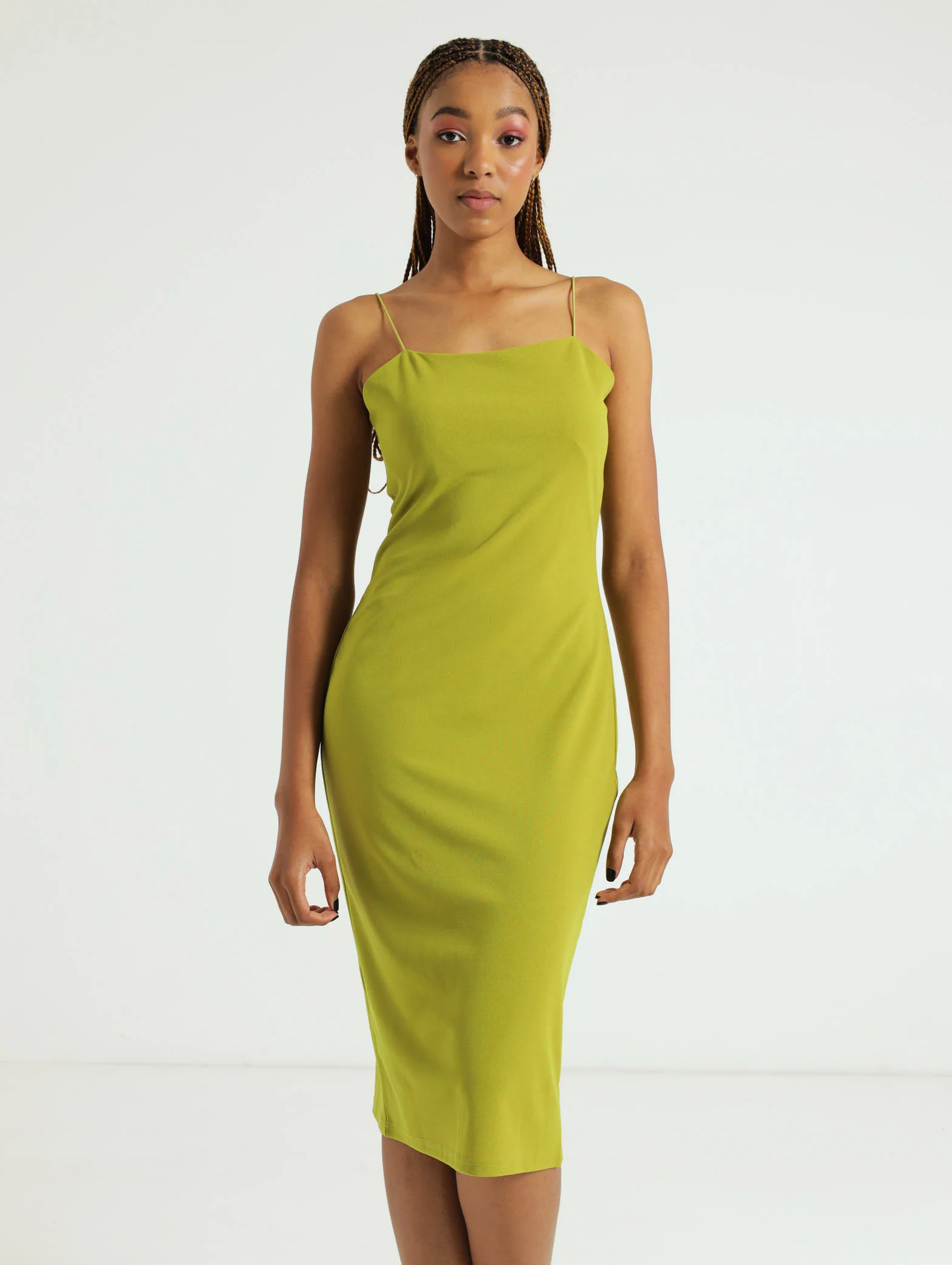 Strappy Bungee Cord Bodycon Dress - Green - Image 3