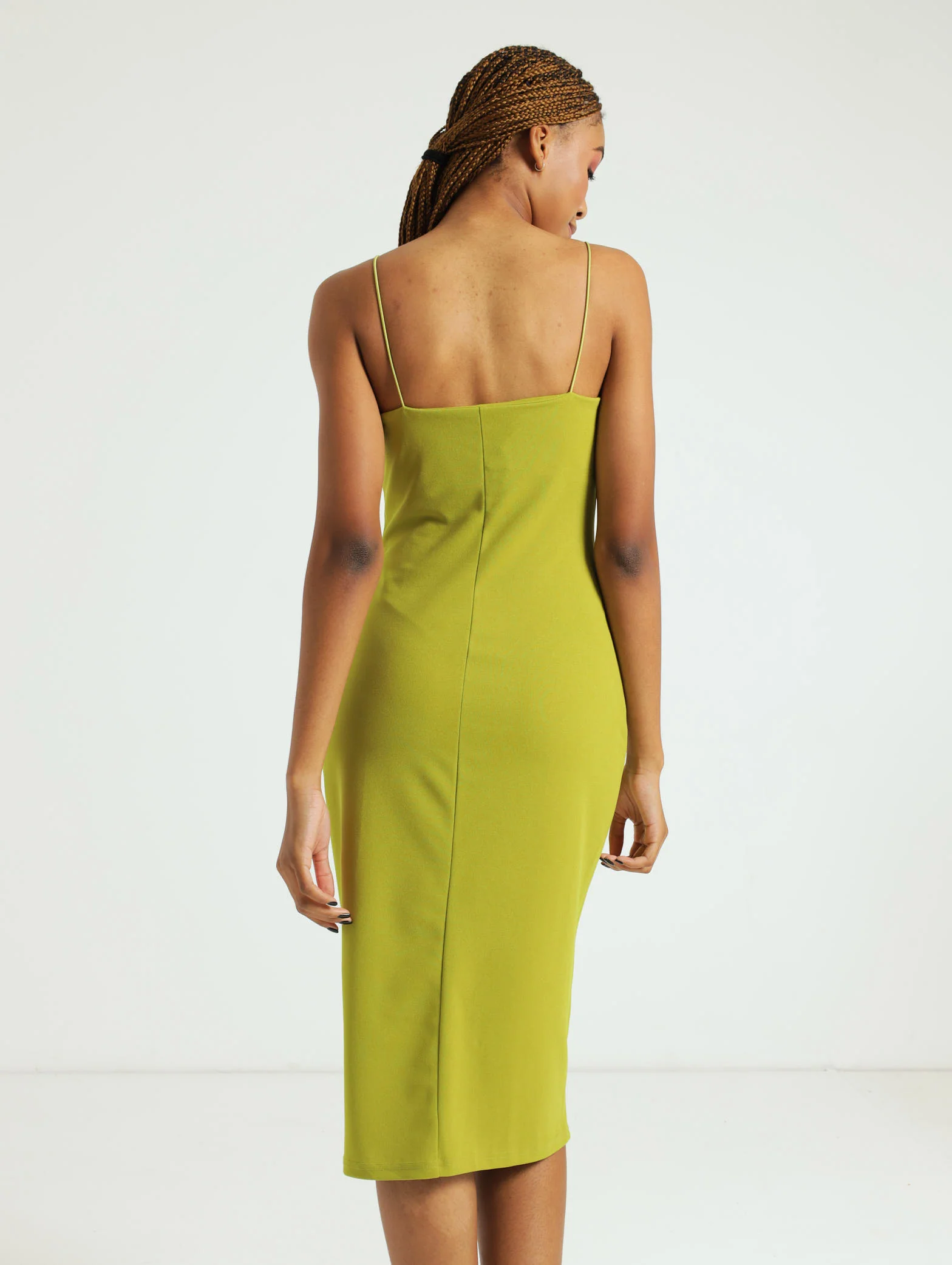 Strappy Bungee Cord Bodycon Dress - Green - Image 4