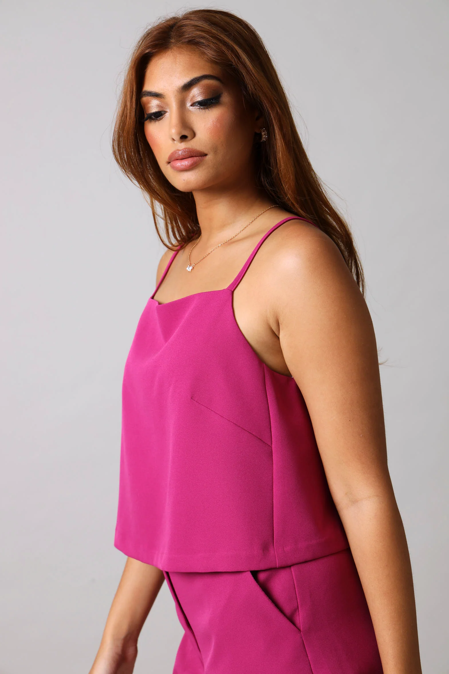 Strappy Cropped Barbie Top - Magenta - Image 4