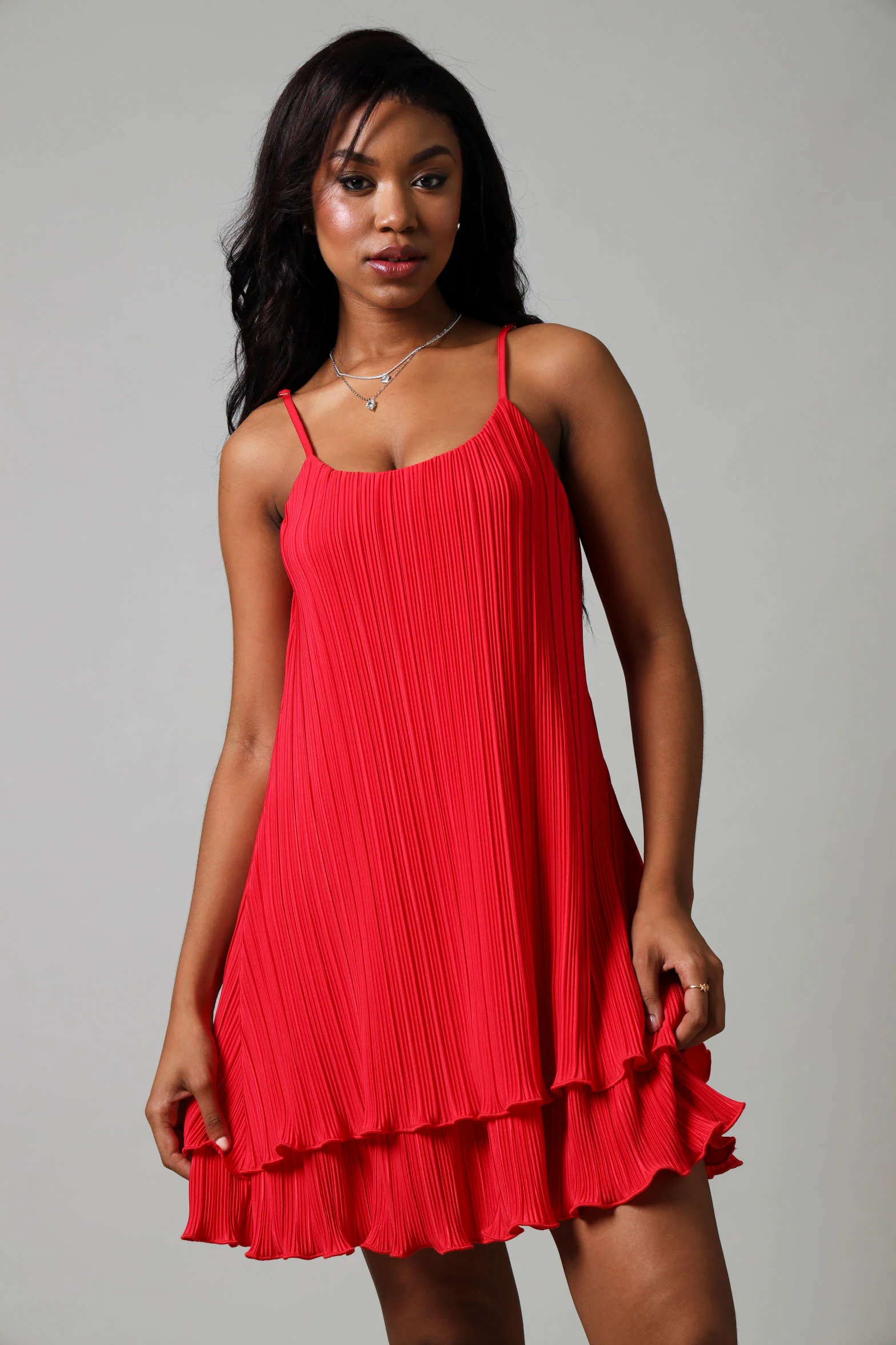 Strappy Double Layer Bodre Mini - Red