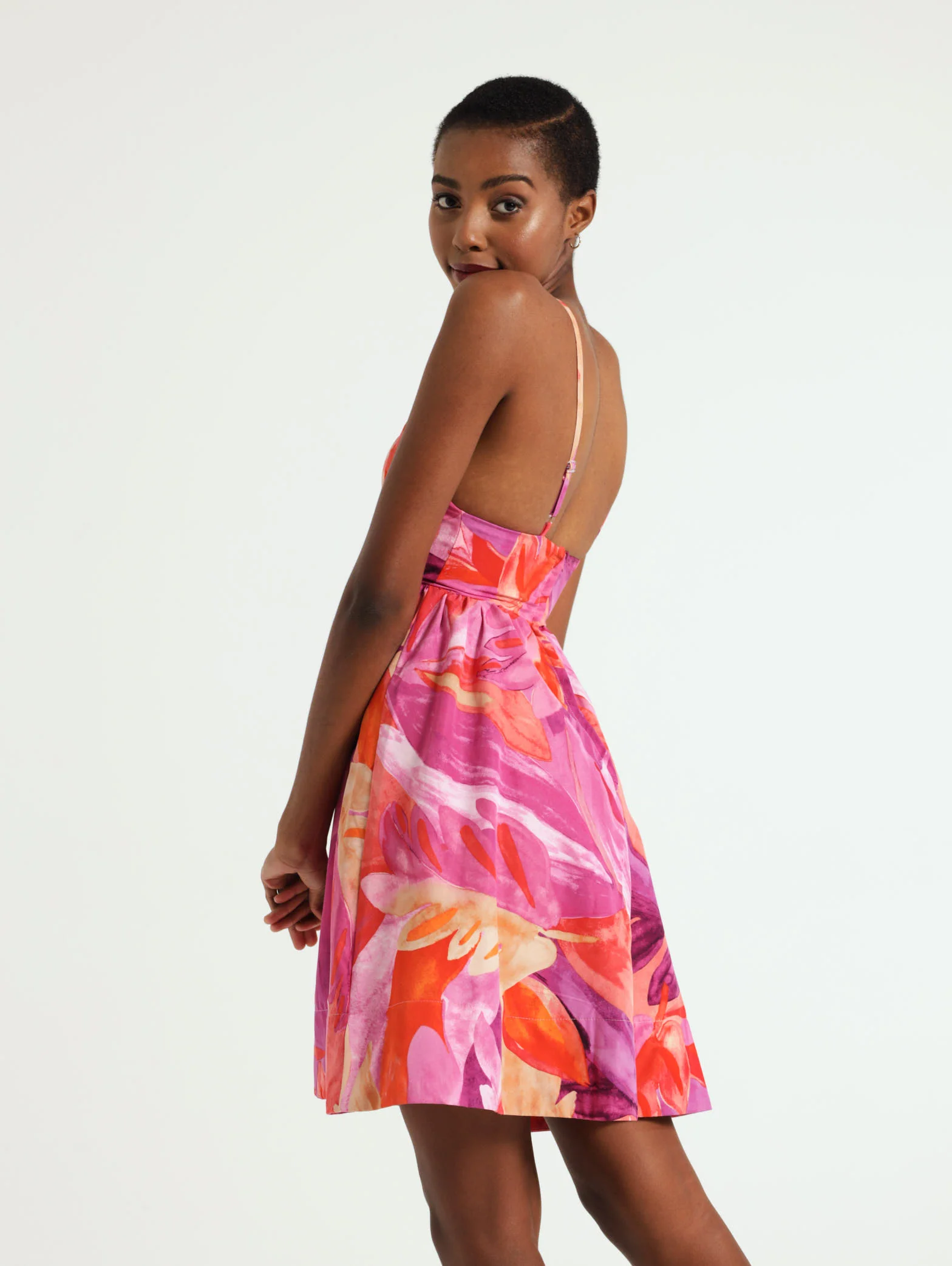 Strappy Floral Poplin Mini Dress - Image 2