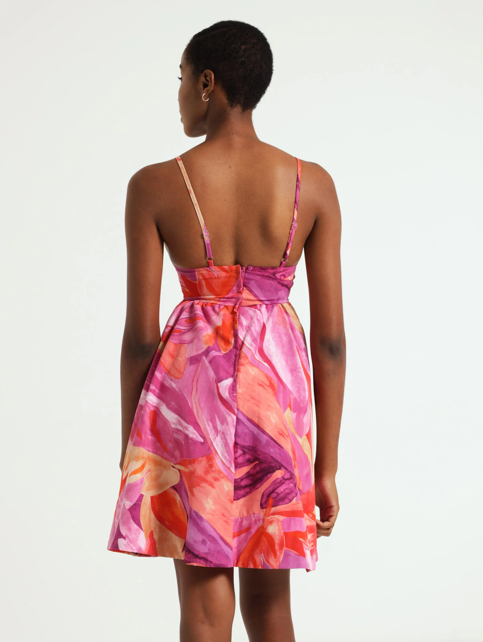 Strappy Floral Poplin Mini Dress - Image 3