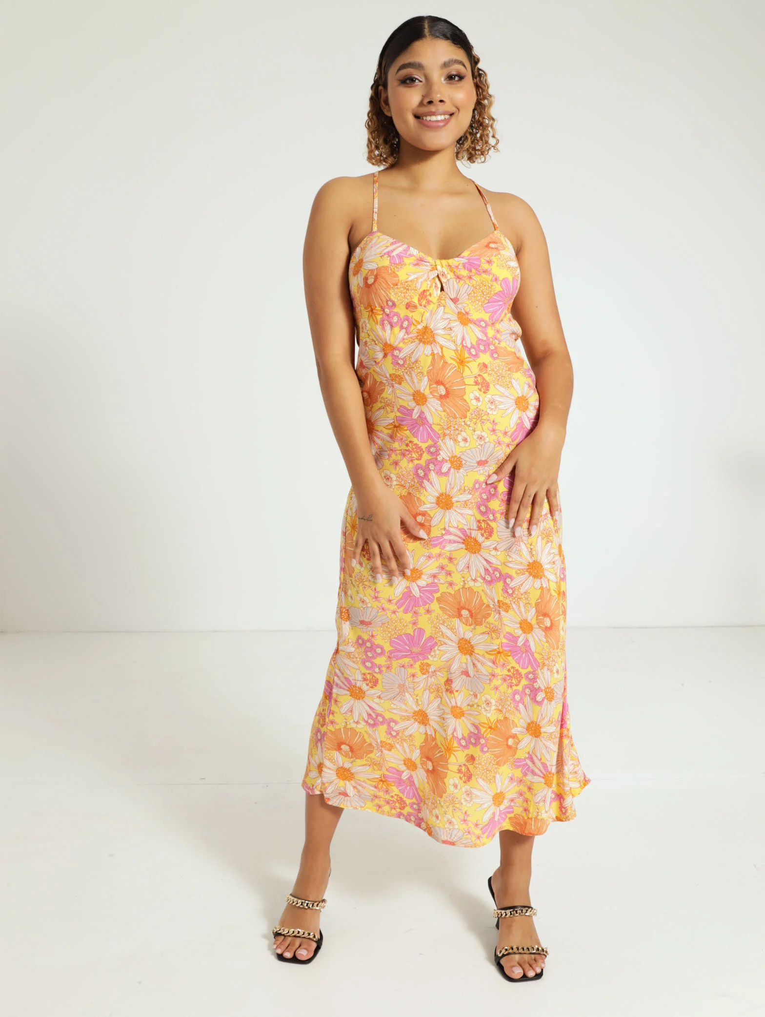 Strappy Front Twist Dress