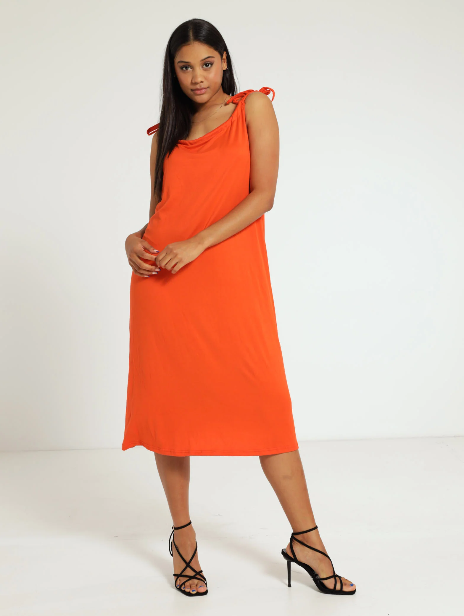 Strappy Knit Midi Dress