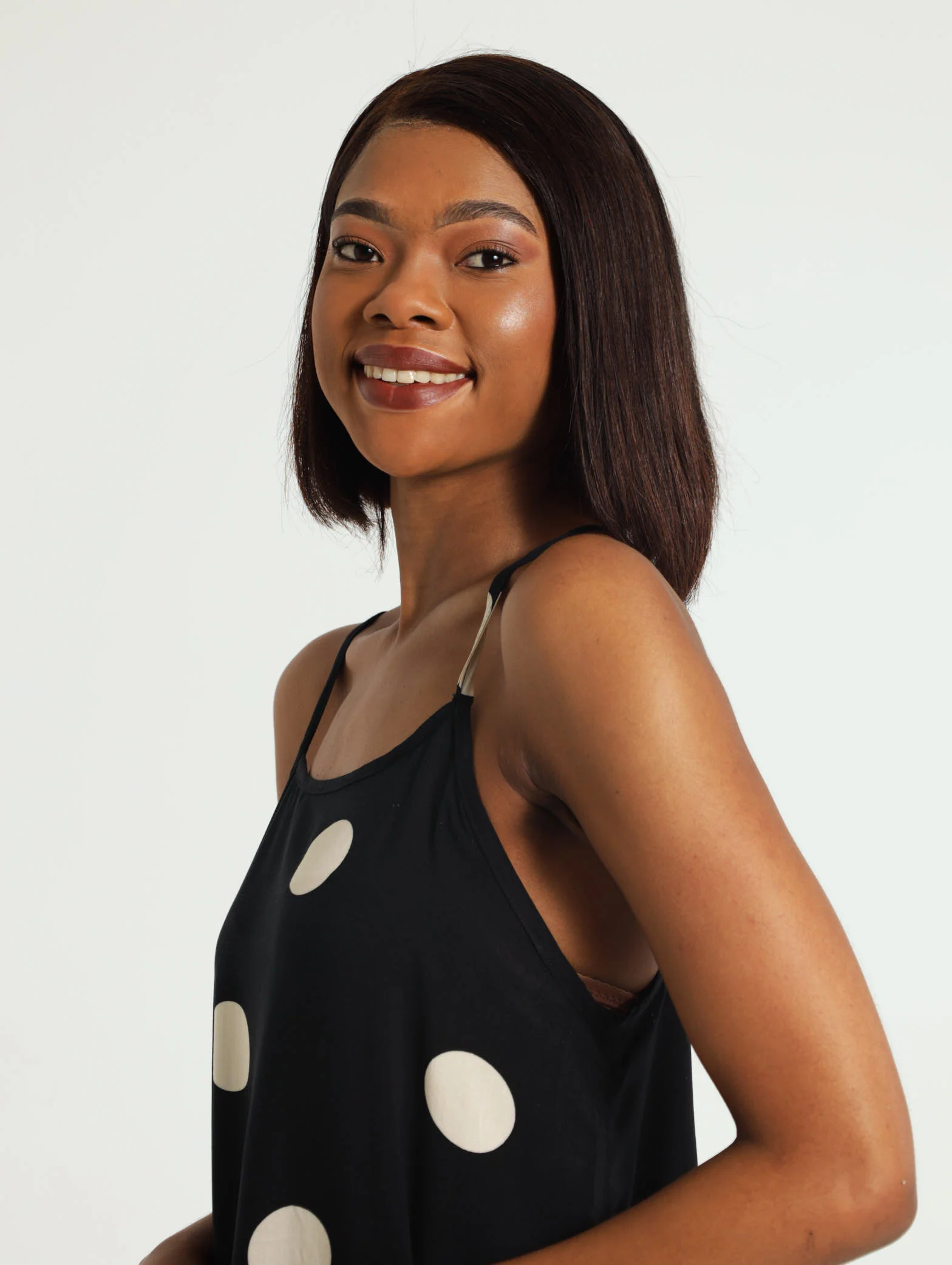 Strappy Large Polka Hanky Hem Dress - Image 4