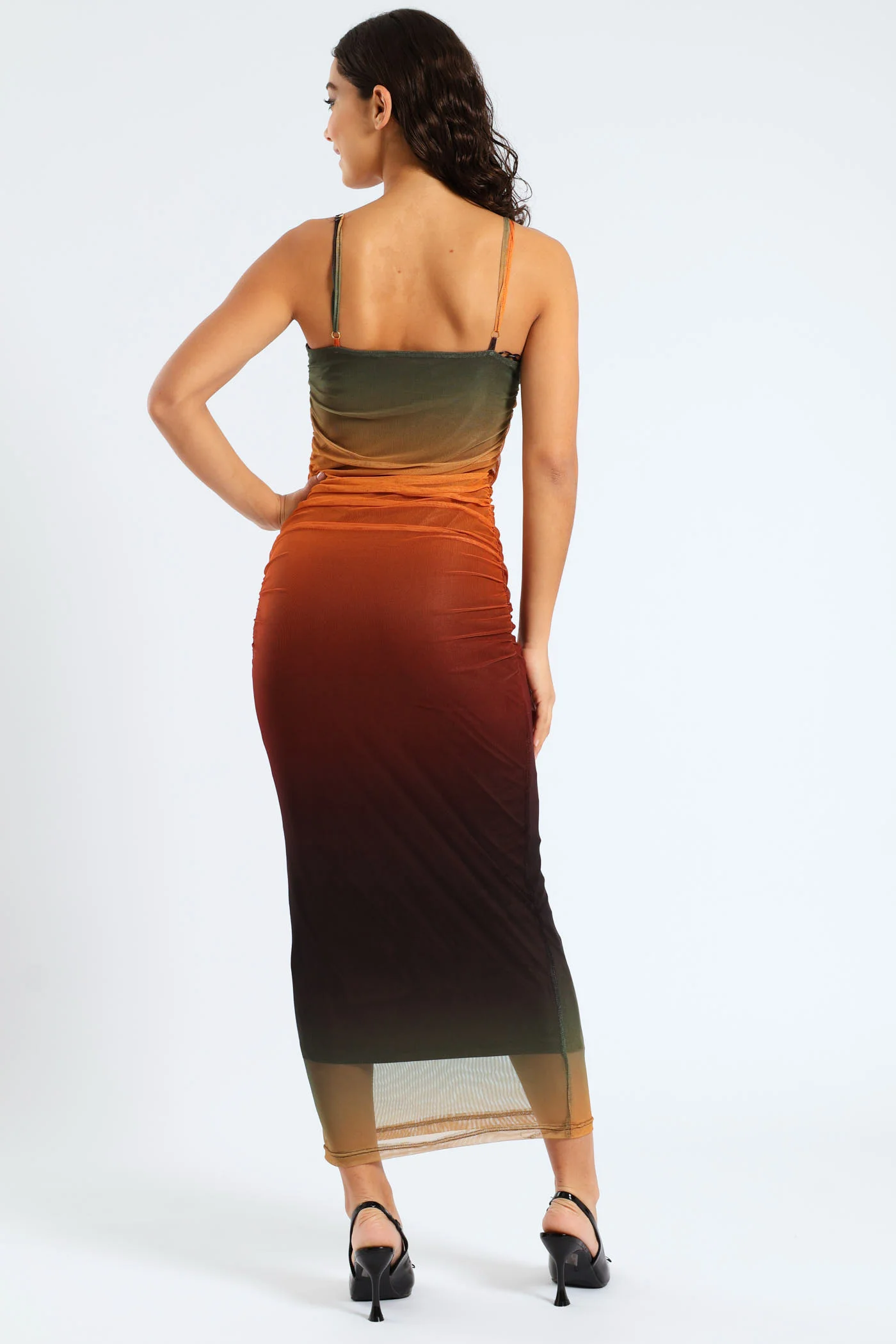 Strappy Ombre Mesh Dress - Multi - Image 5