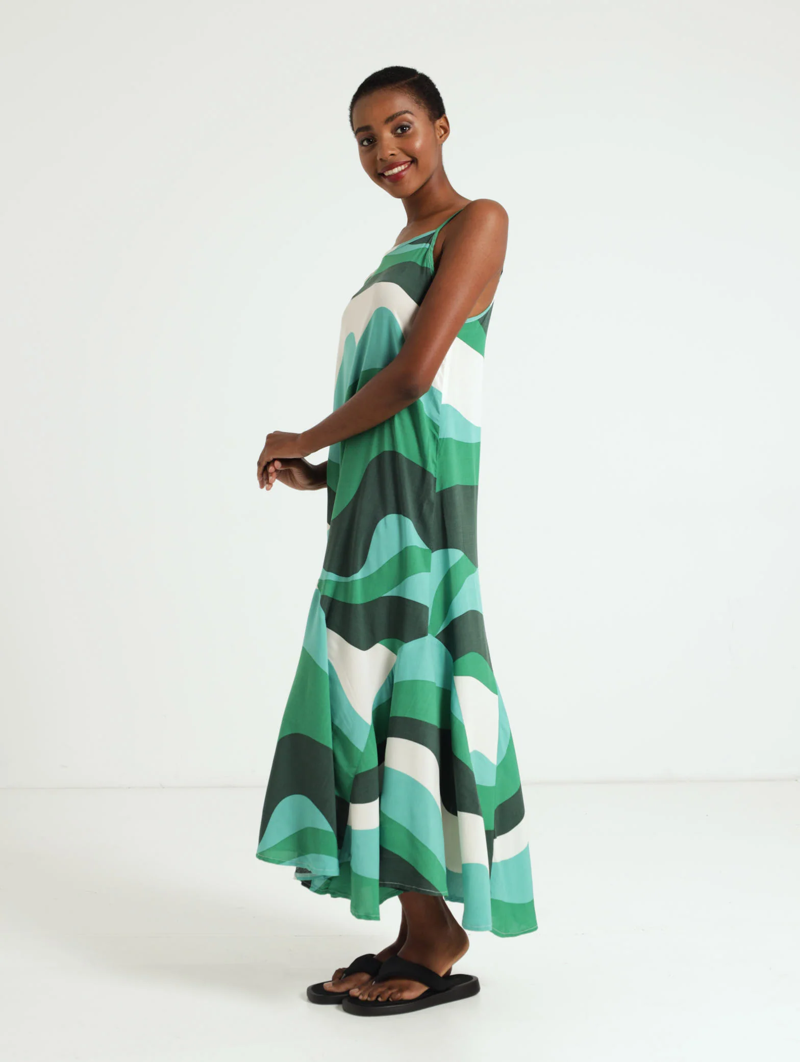 Strappy Printed Hanky Hem Dress - Image 2