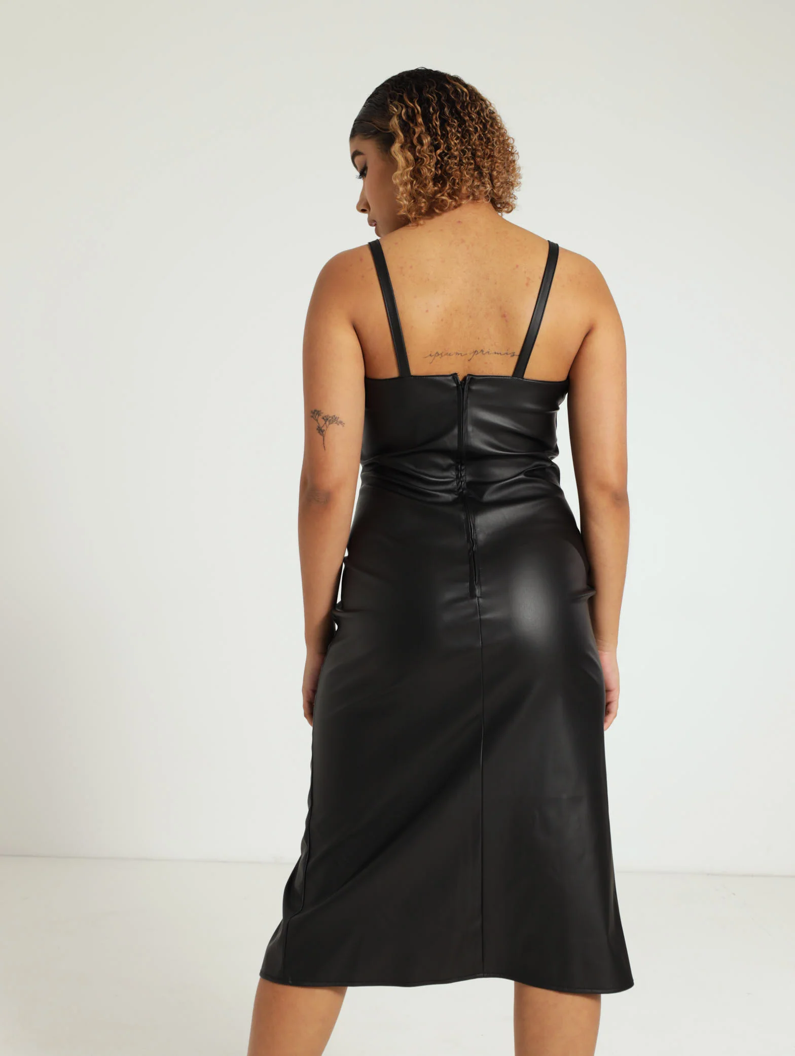 Strappy Pu Slip Dress - Image 4
