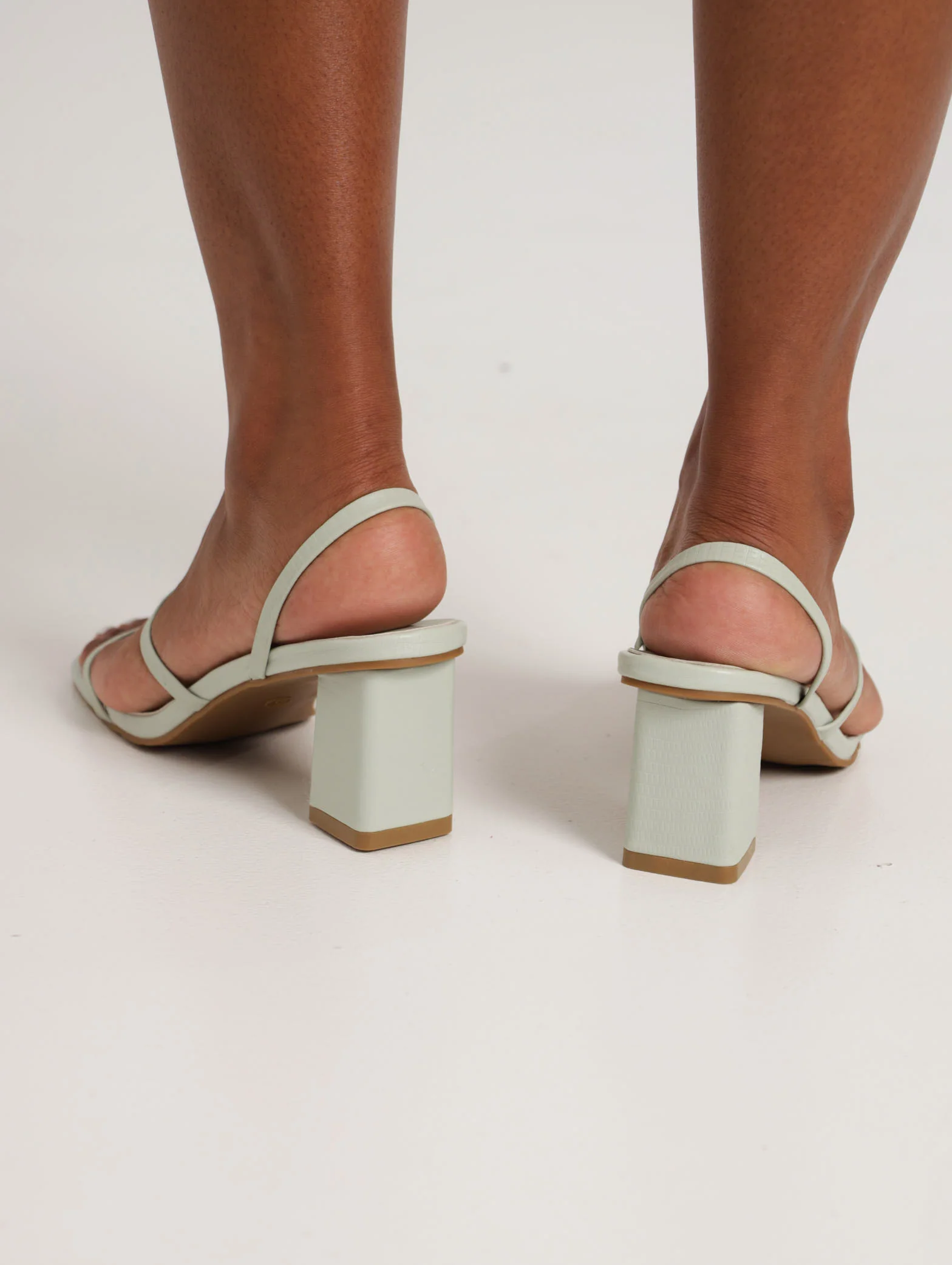 Strappy Slingback Heel - Sage - Image 3