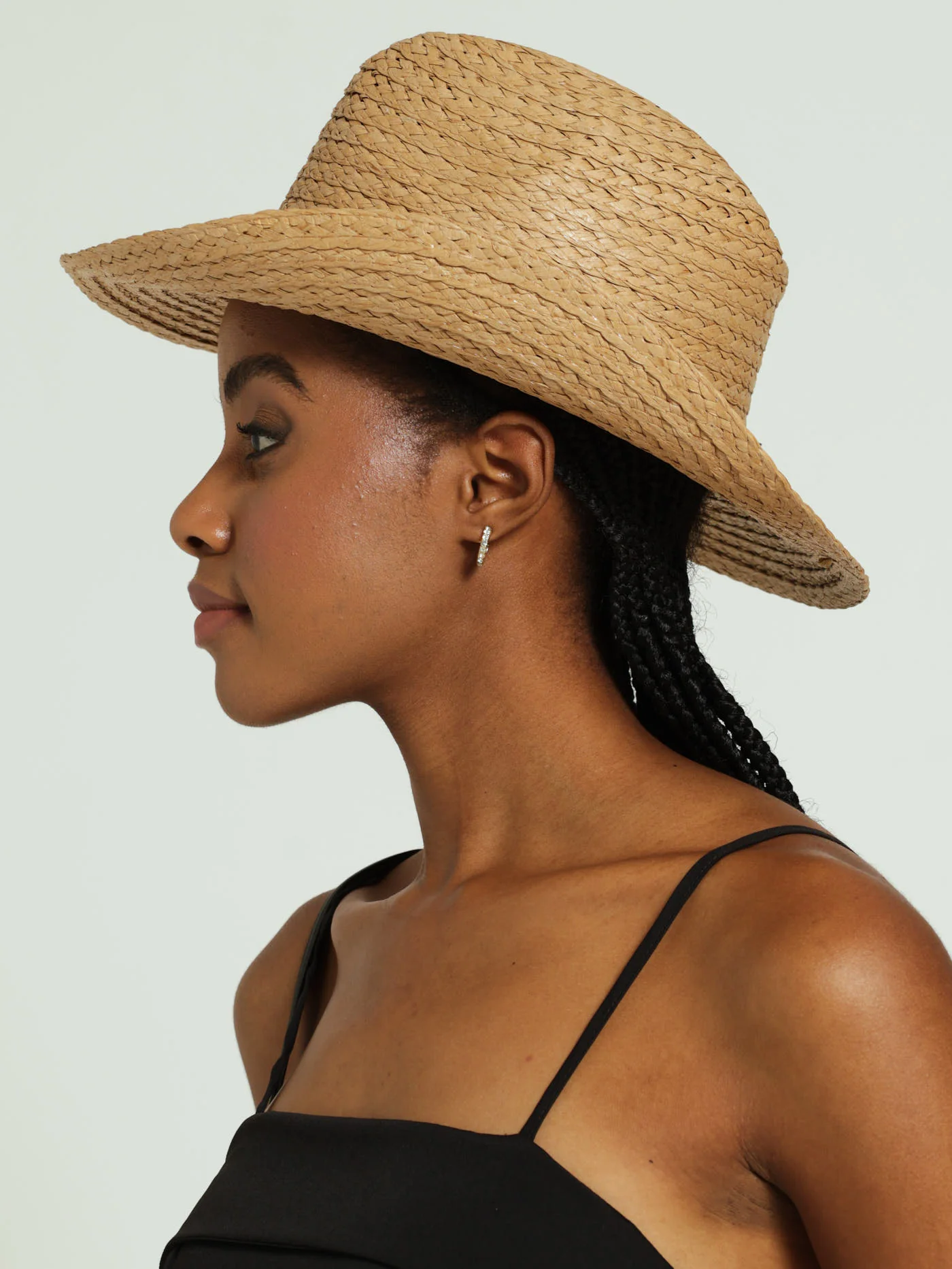 Straw Fedora With Pu Metal Trim Band - Natural - Image 3