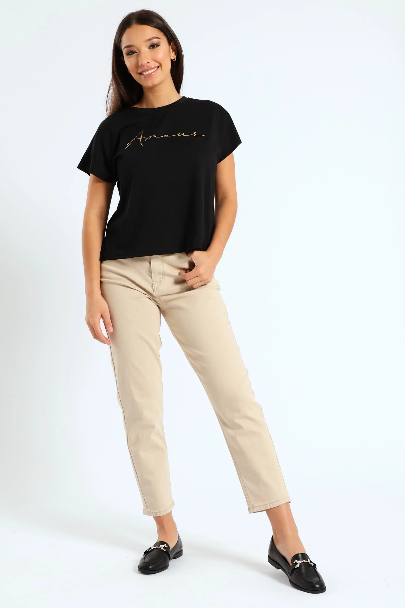 Stretch Twill Mom Jean - Stone - Image 6