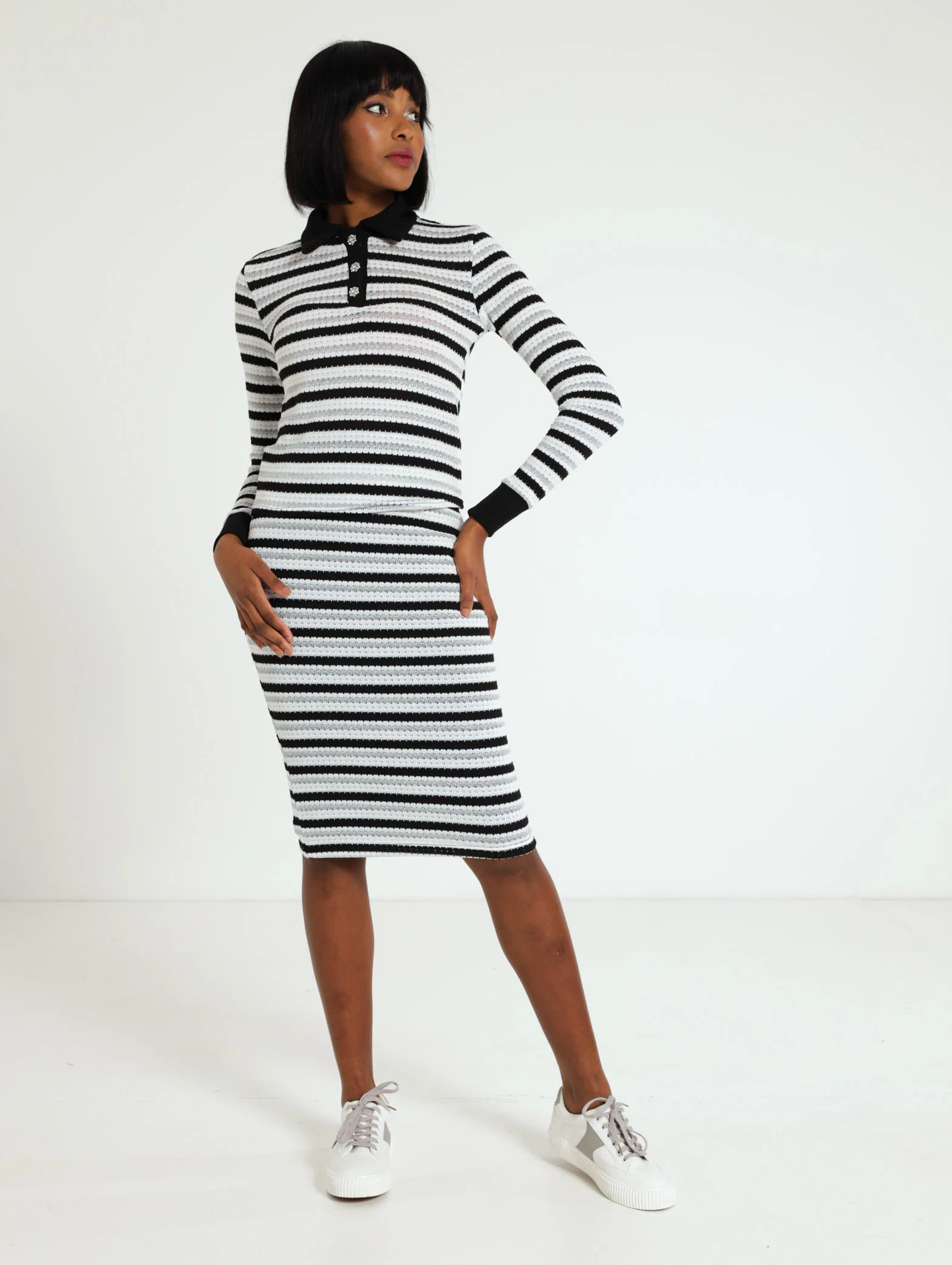 Stripe Cut & Sew Skirt - Image 2