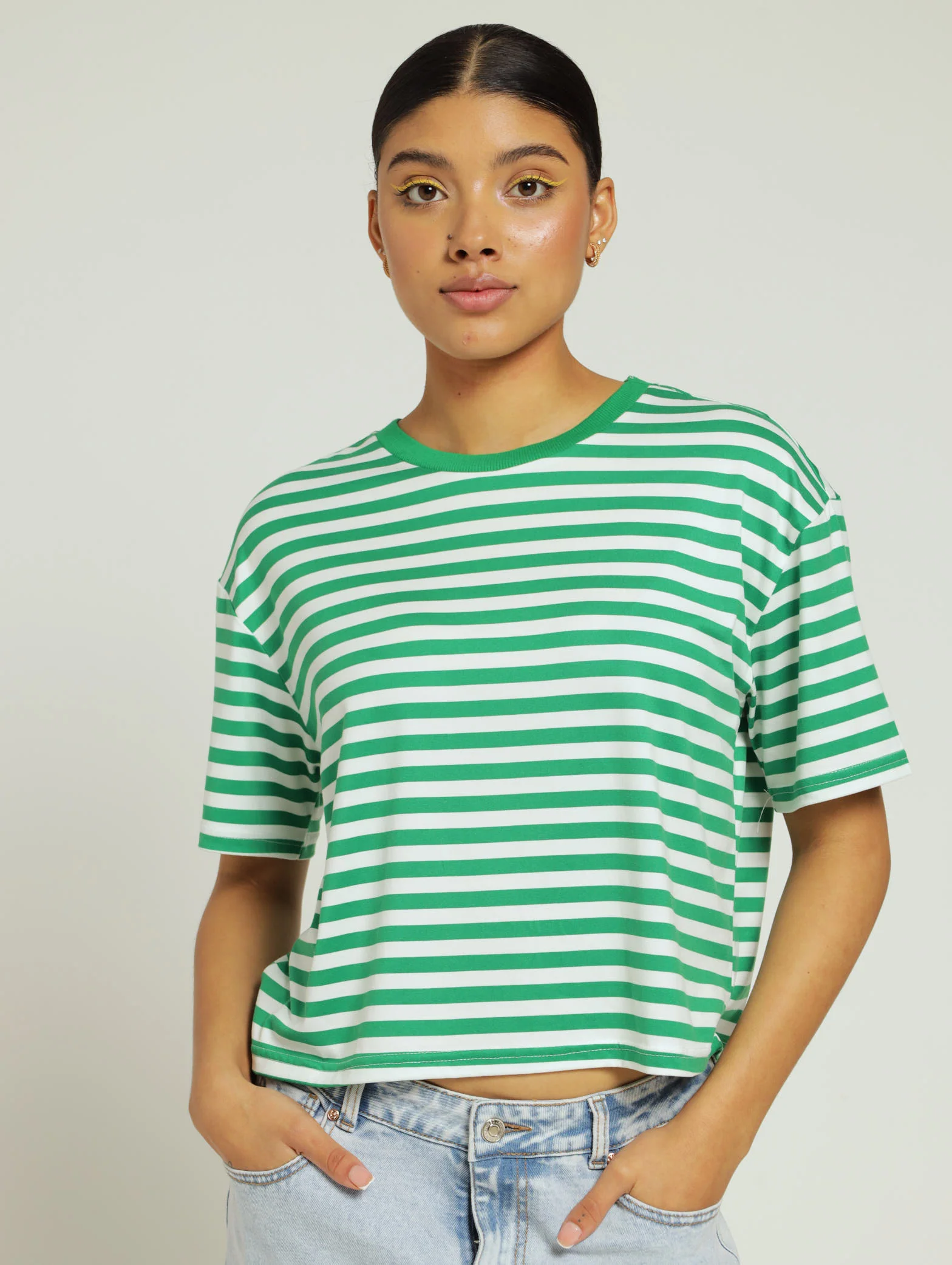 Stripe Ditsy Tee - Green