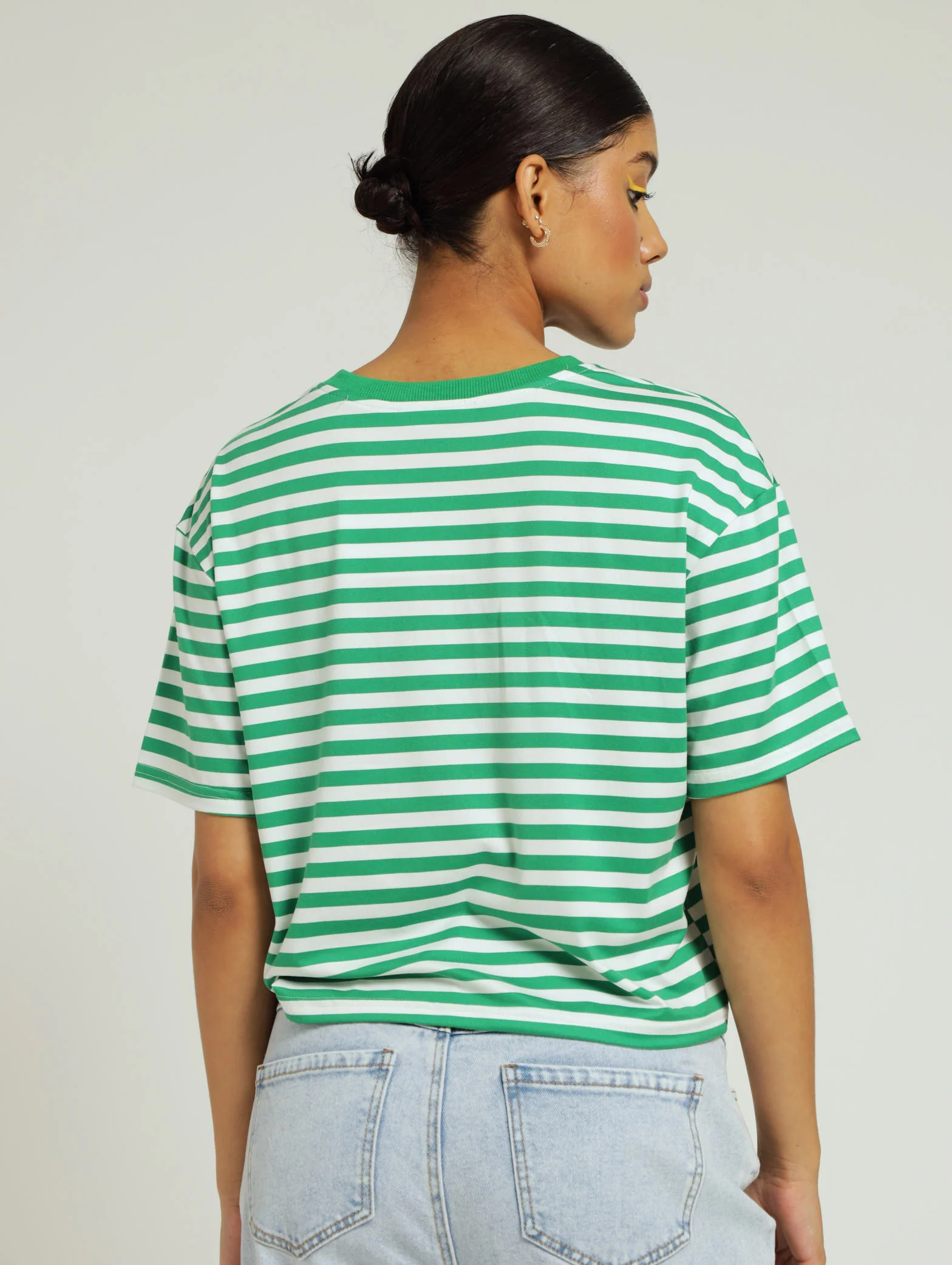 Stripe Ditsy Tee - Green - Image 3