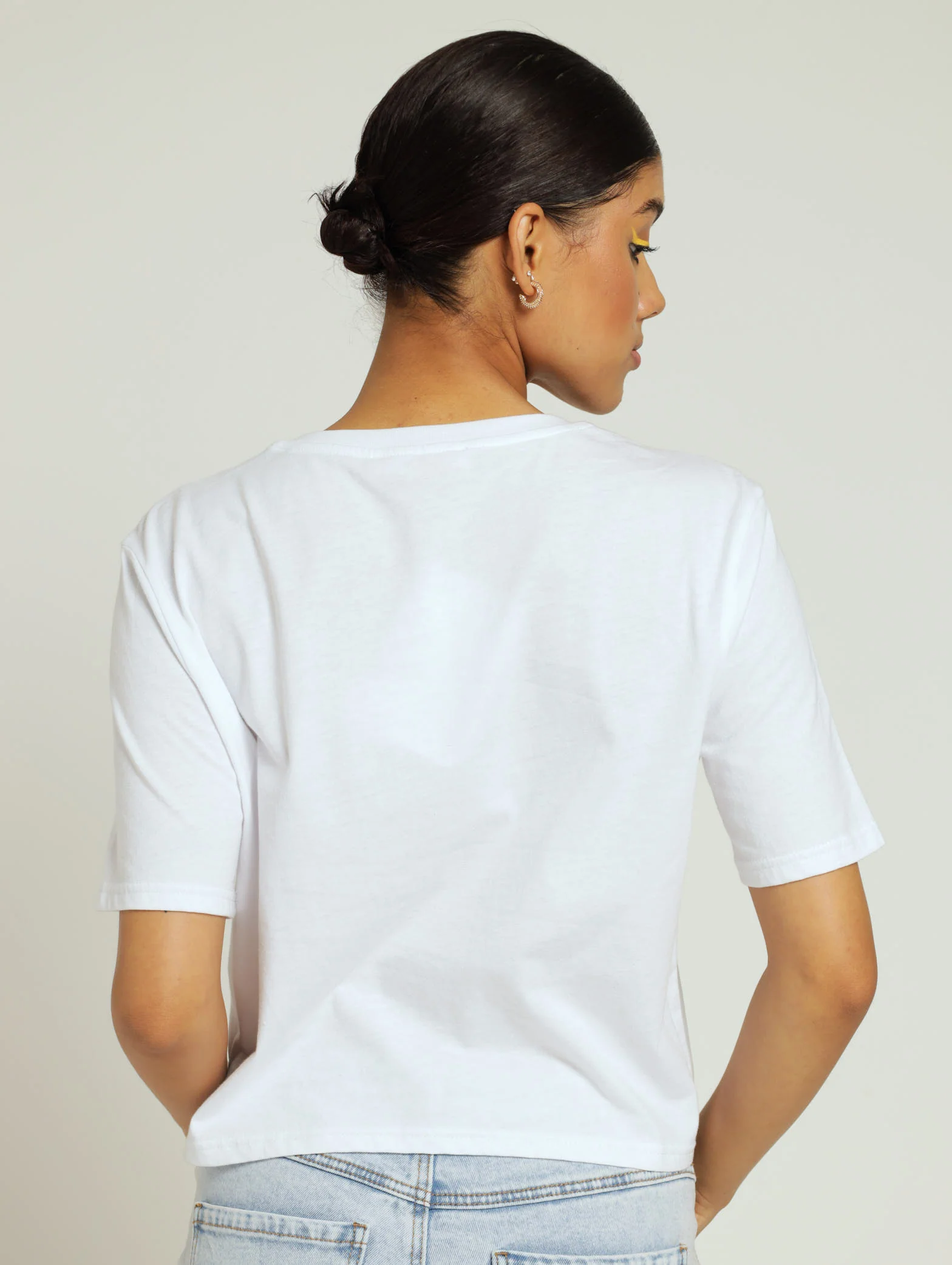 Stripe Dress Fashion Screen Tee - White - Image 3