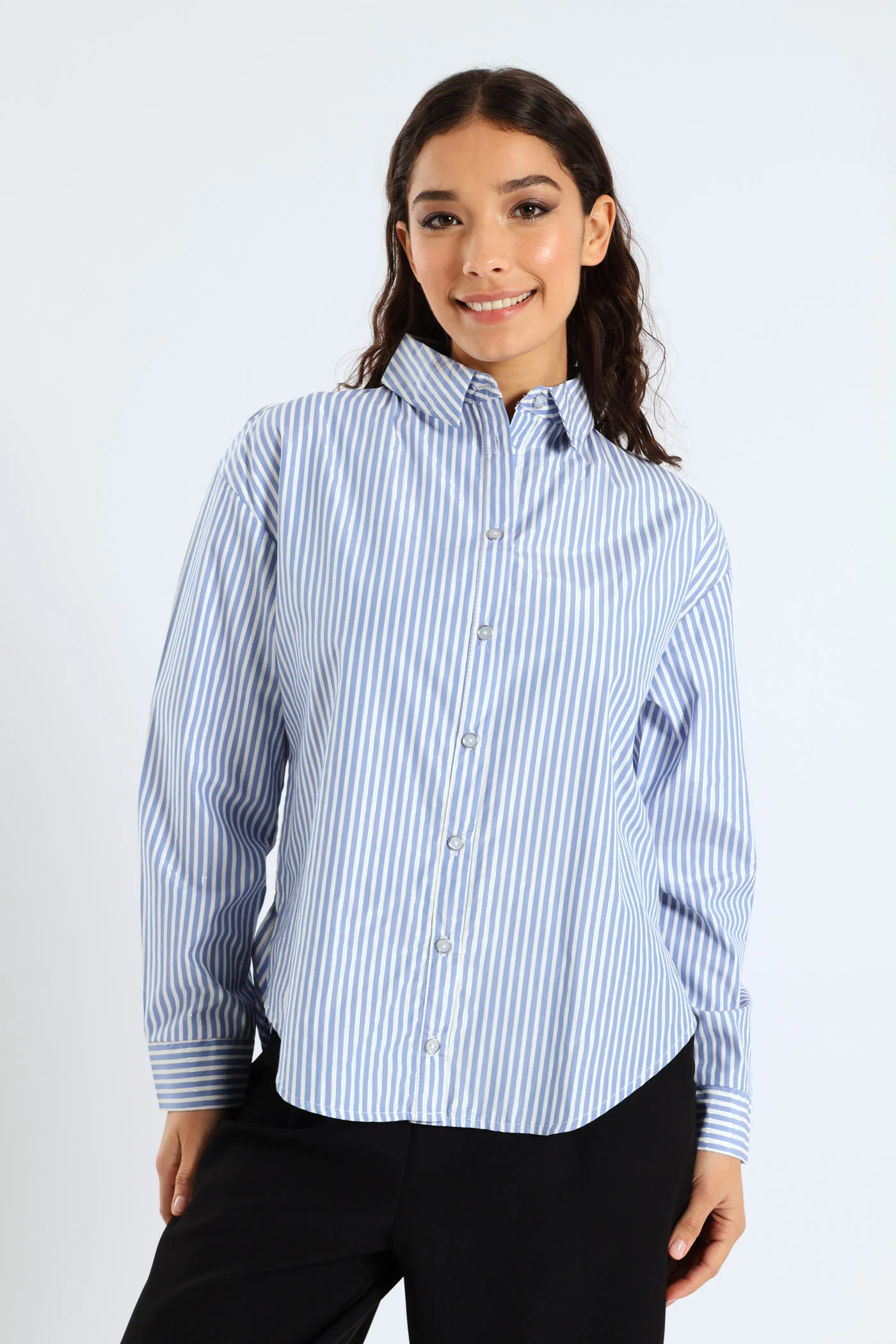 Stripe Fancy Button Shirt - Multi - Image 4