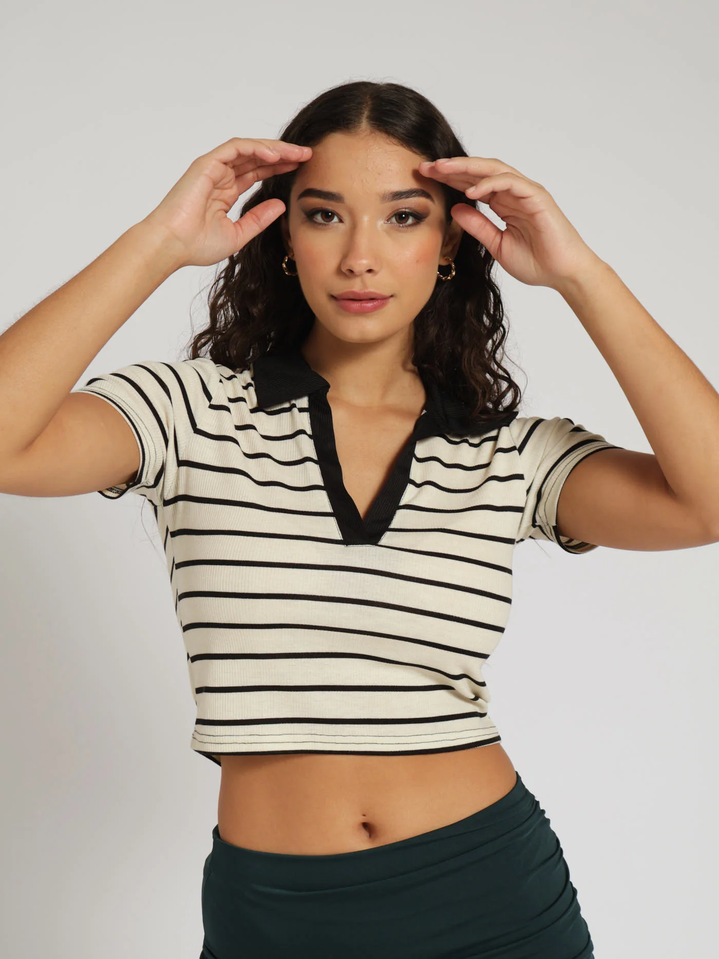 Stripe Golfer - Black/White