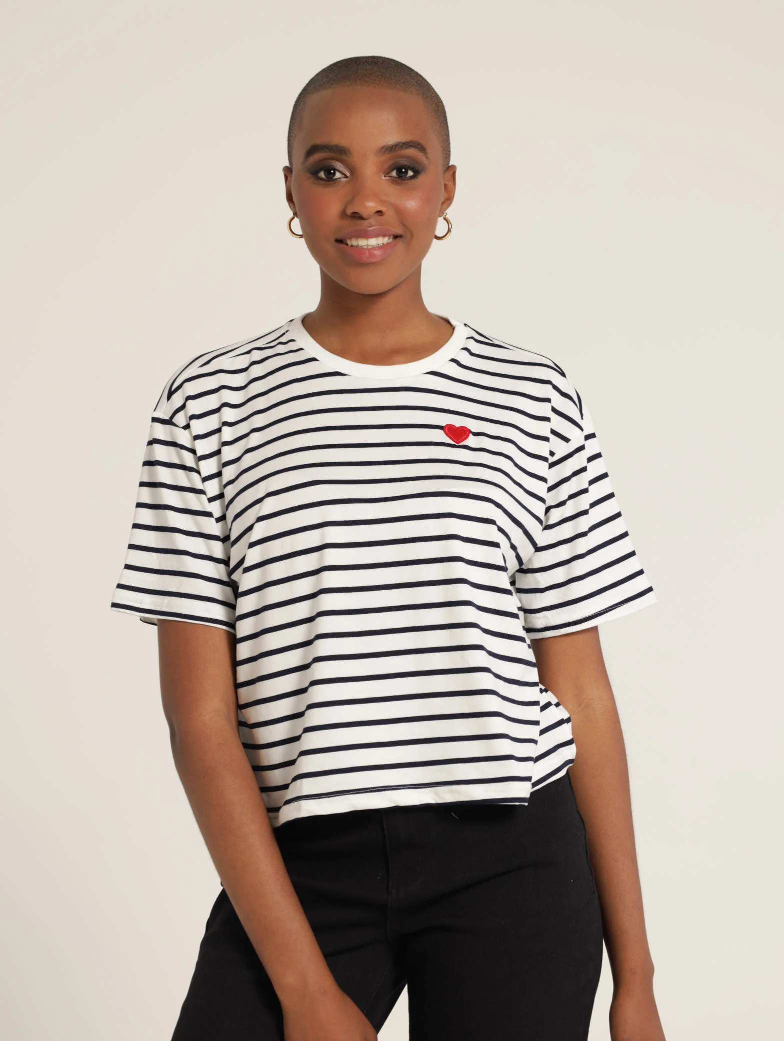 Stripe Heart Tee