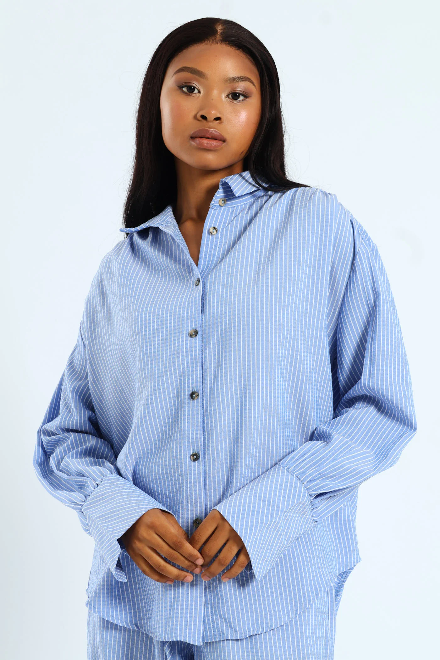 Stripe Long Sleeve Shirt - White/Blue