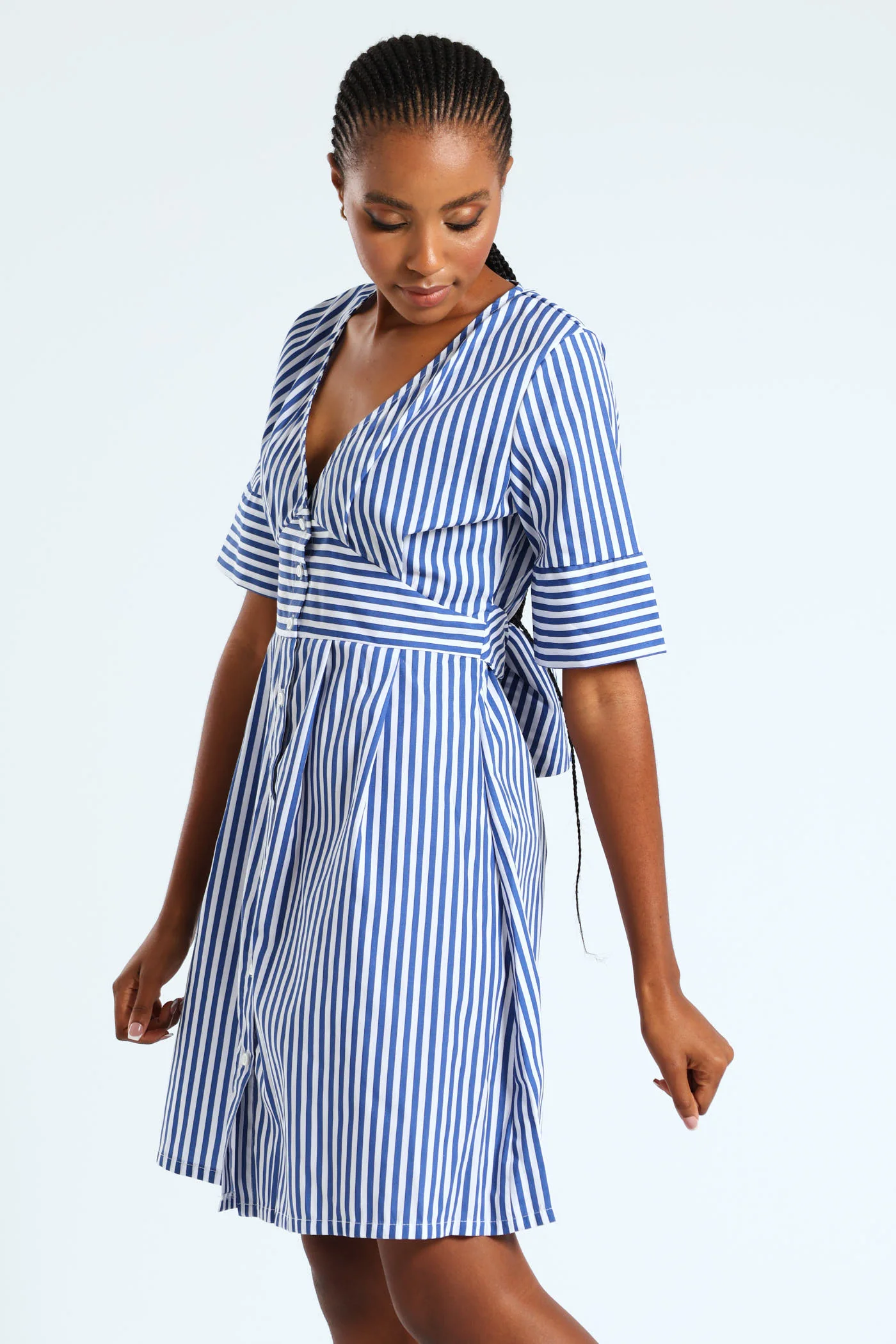 Stripe Poplin Mini Dress - Image 3