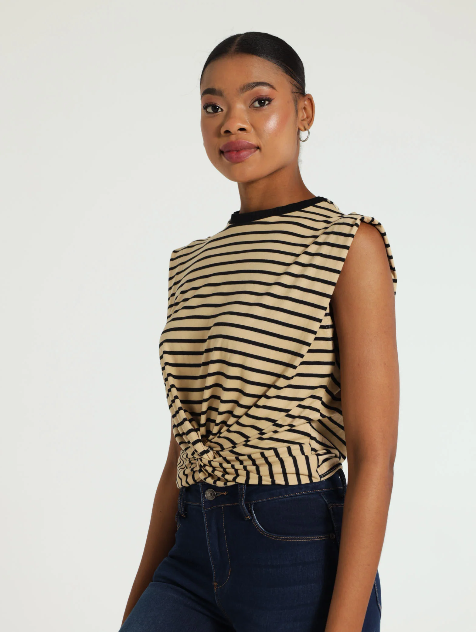Stripe Twist Front Top - Image 2