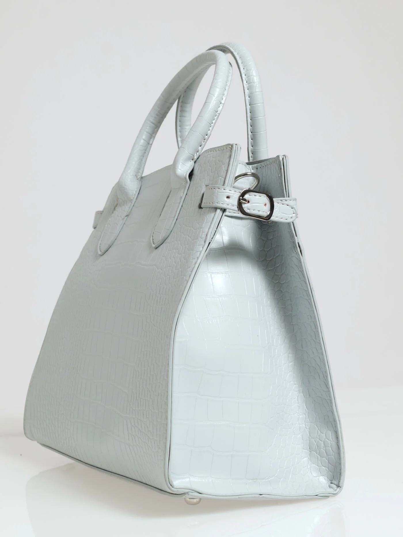 Structured Minimal Detail Tote Bag - Medium Grey - Image 2