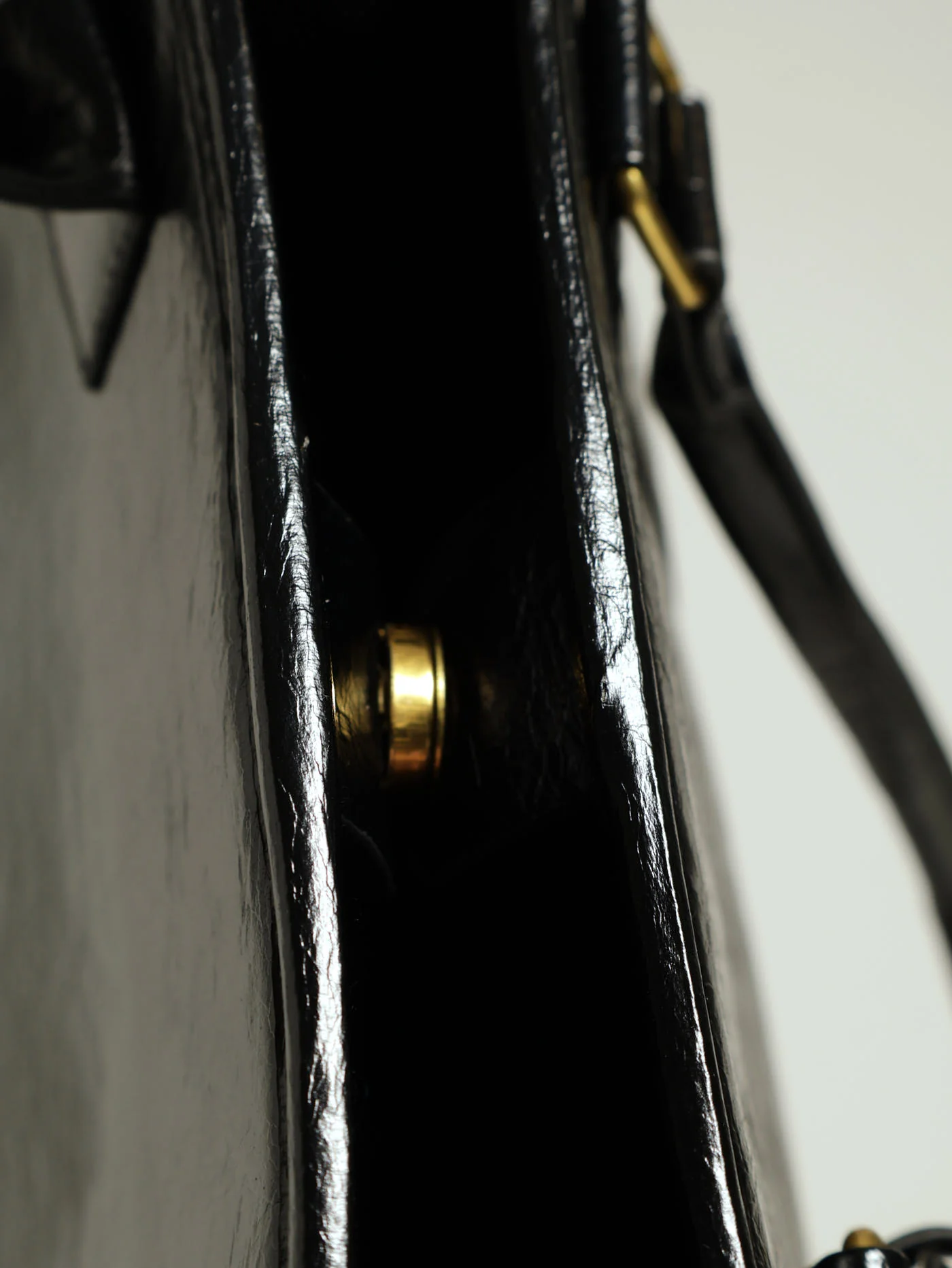 Stud Mirror Charm Tote Bag - Black - Image 7