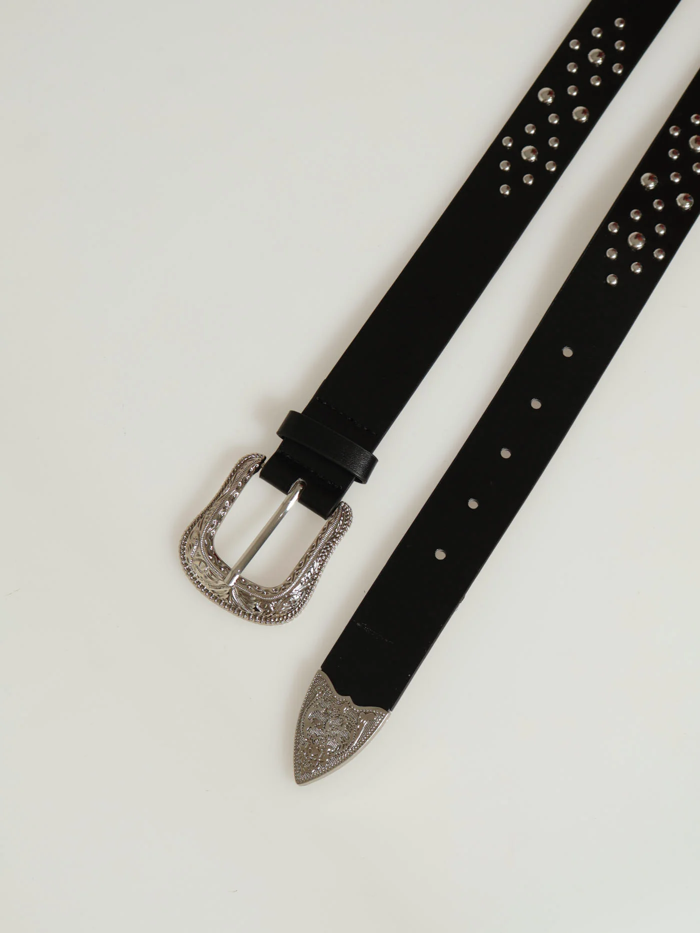 Studded Western Belt - Black - Image 2