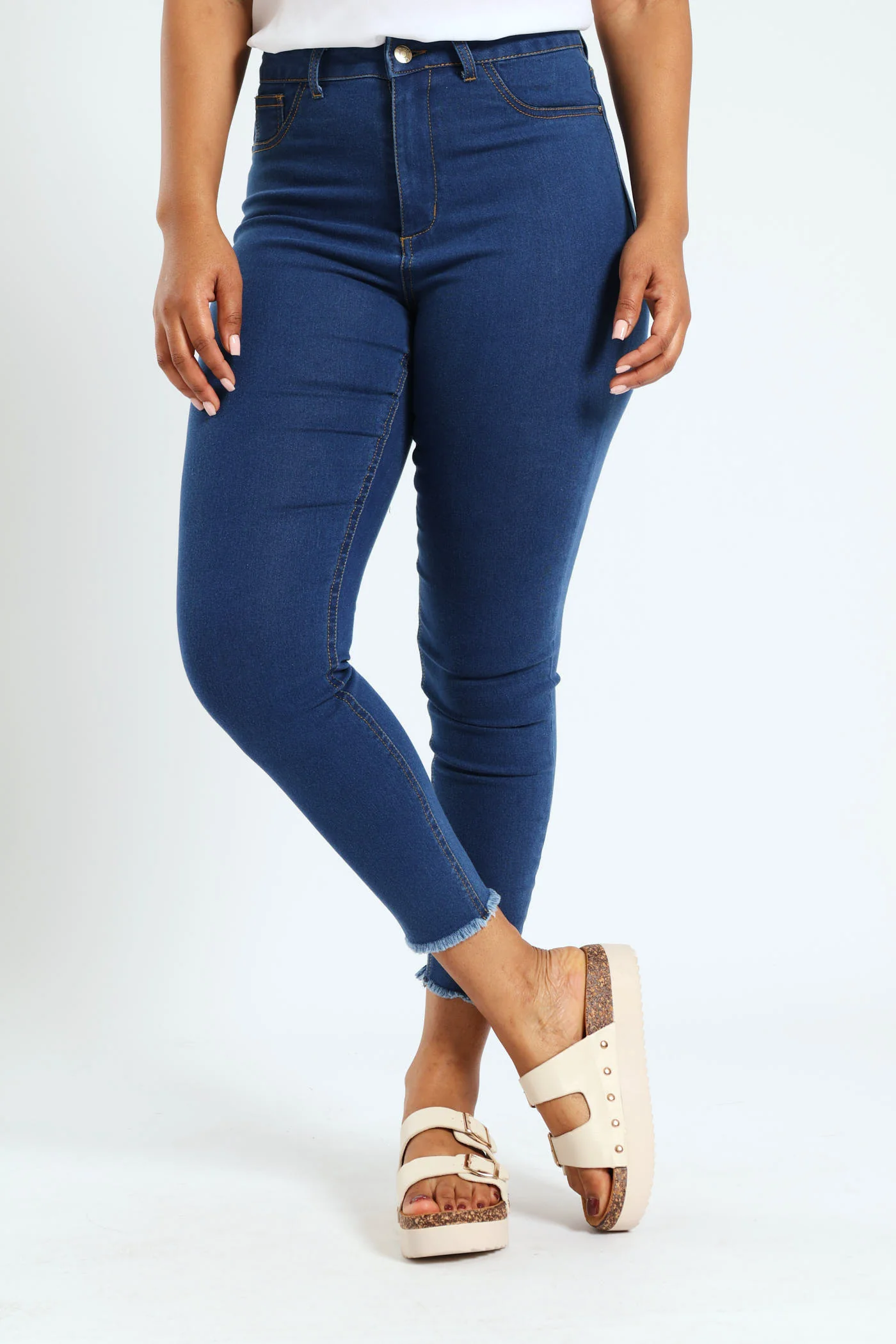 Hi-Rise Ankle Grazer Skinny Jean - Stonewash - Image 2