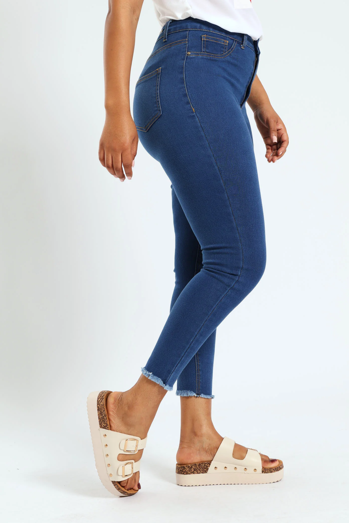 Hi-Rise Ankle Grazer Skinny Jean - Stonewash - Image 3