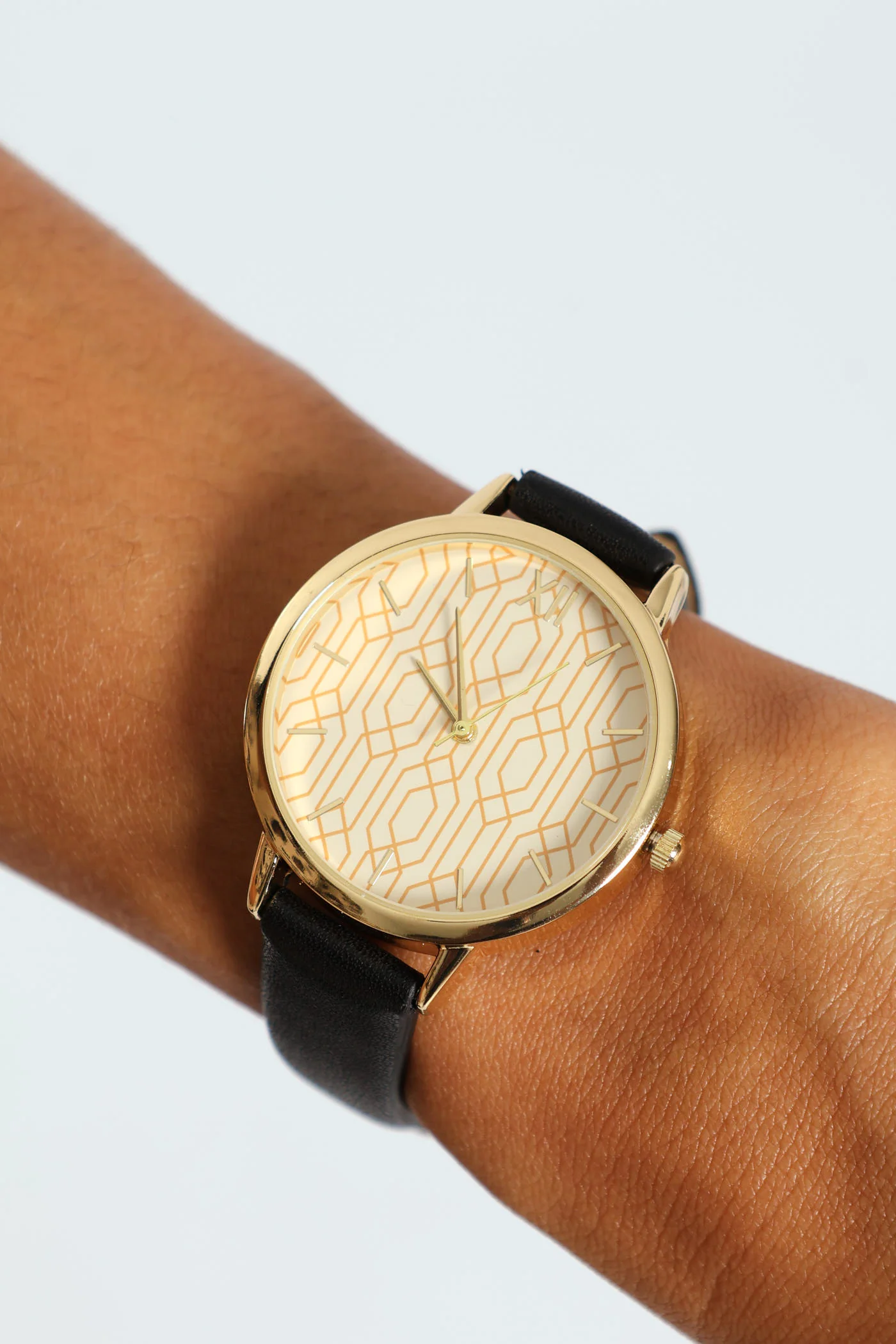 Swirl Print Inner Dial Watch - Black - Image 4