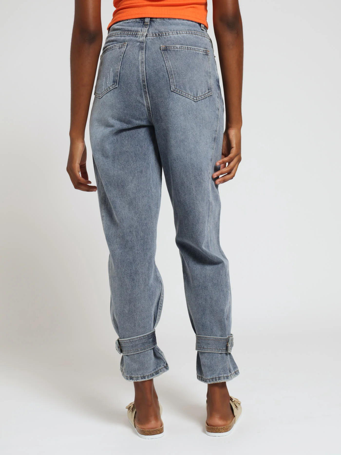 Tabbed Hem Mom Jean - Salty Light Wash - Image 4