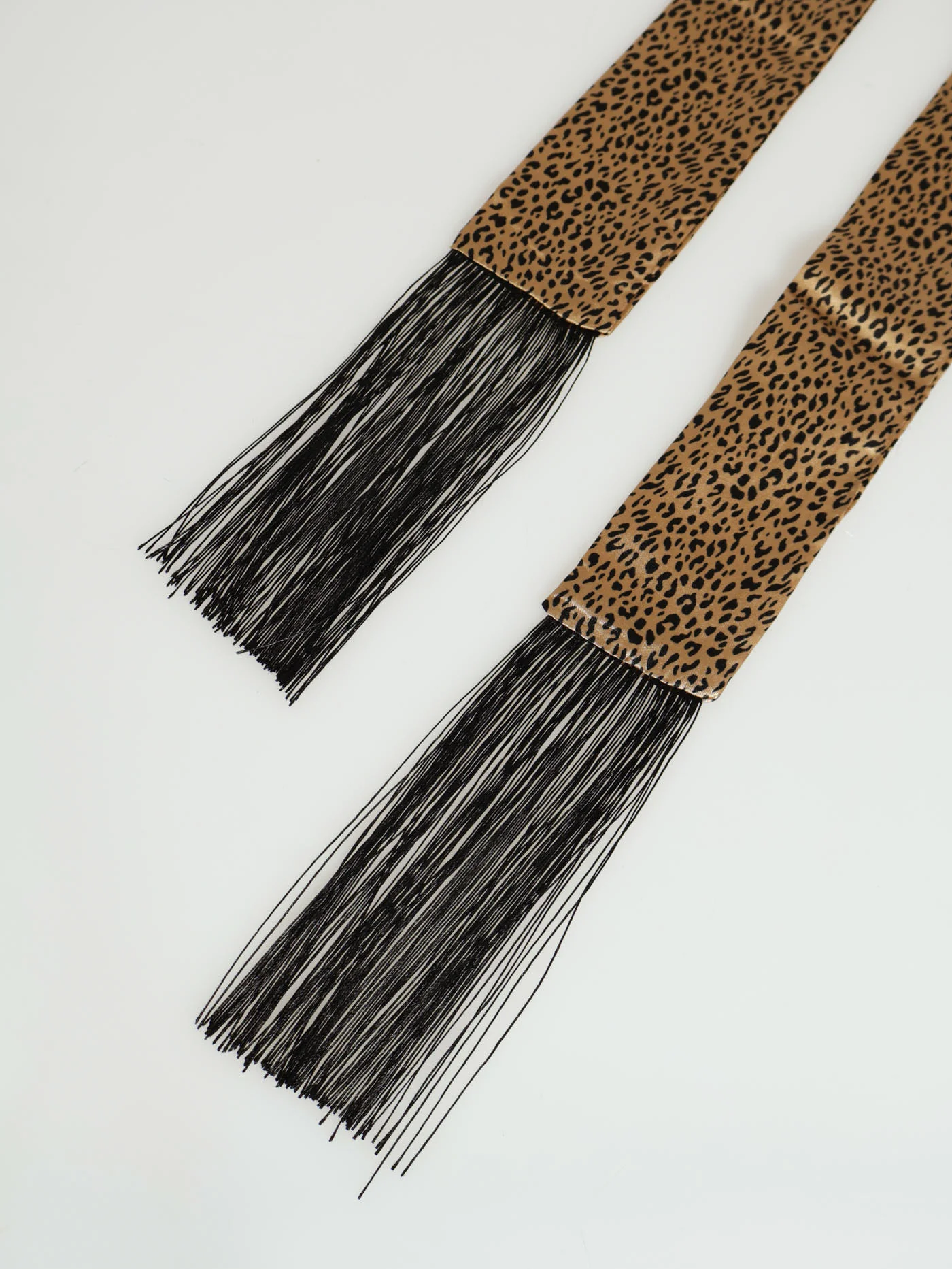 Tassled Thin Animal Scarf - Brown