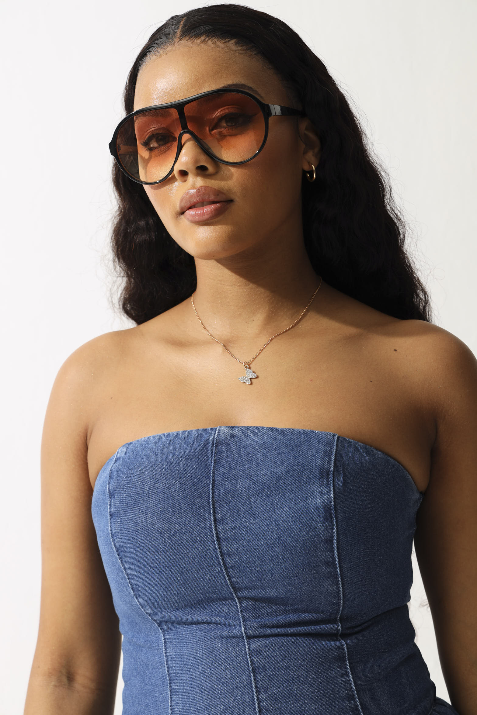 Teardrop Sunglasses - Black/Orange - Image 5