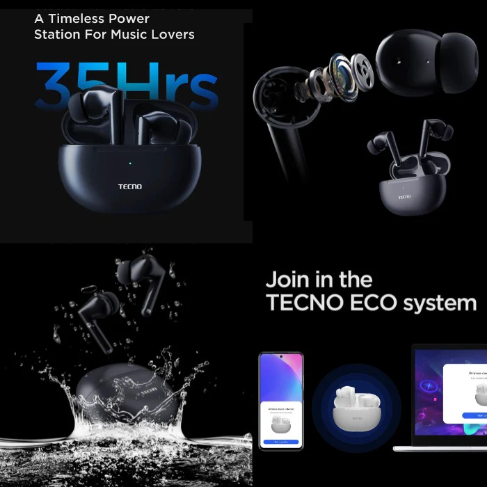 Tecno Tws Earbuds Buds 3 White - Image 4