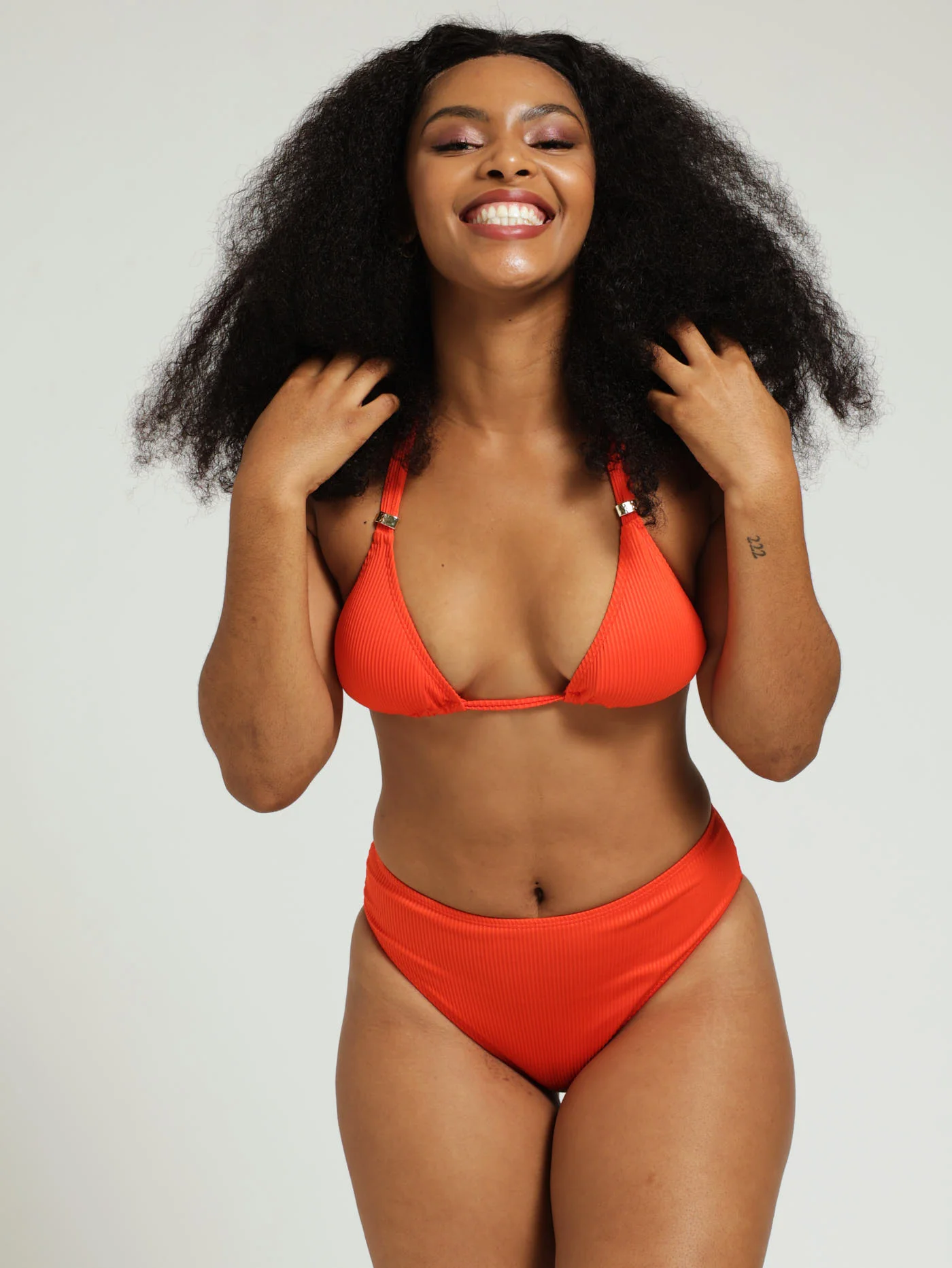 Textured Bikini Top - Orange - Image 4