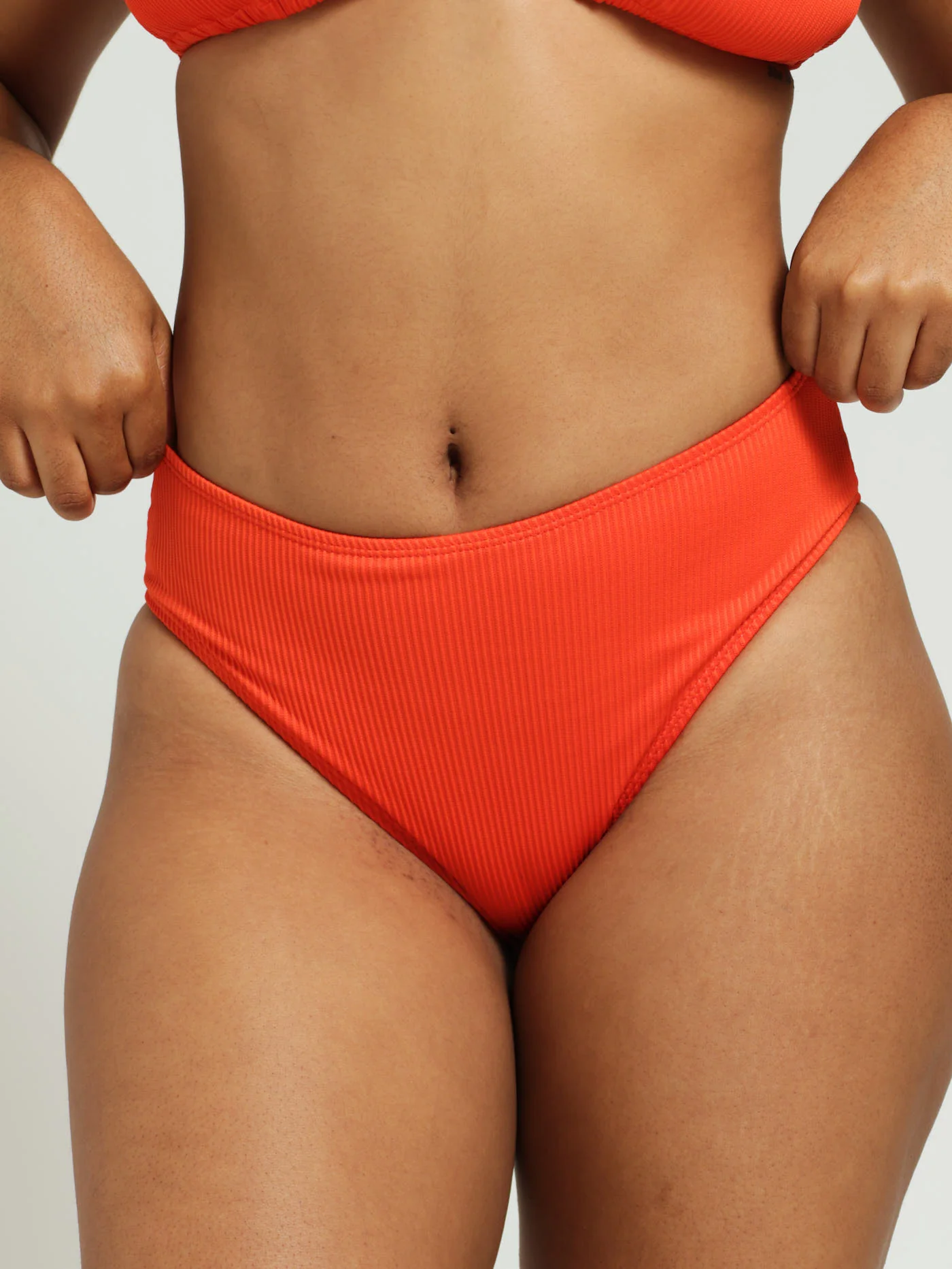 Textured Bikini Bottoms - Orange - Image 2