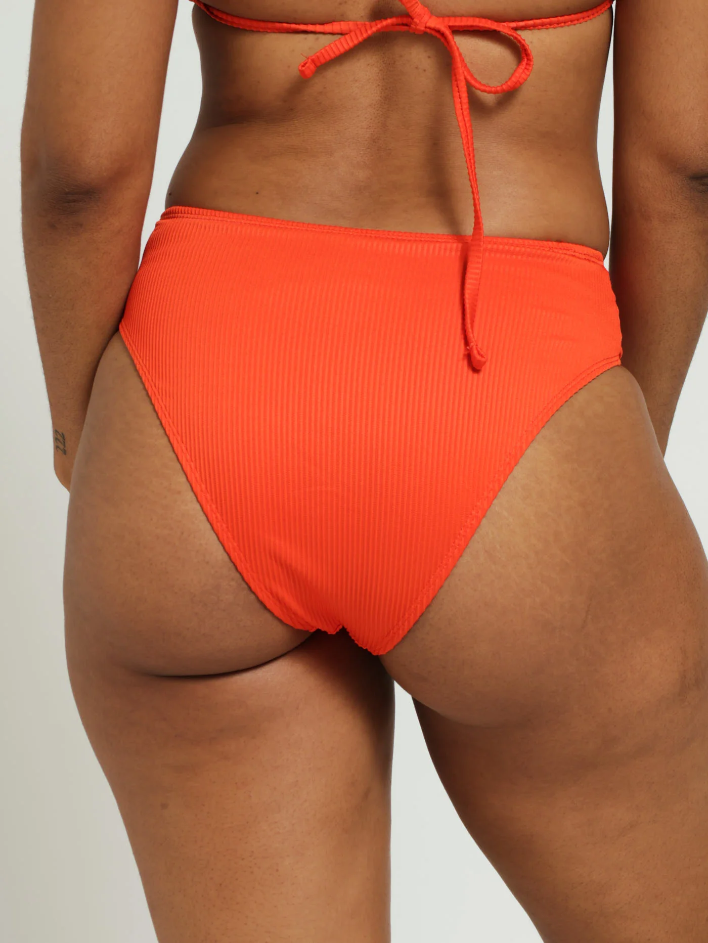 Textured Bikini Bottoms - Orange - Image 4