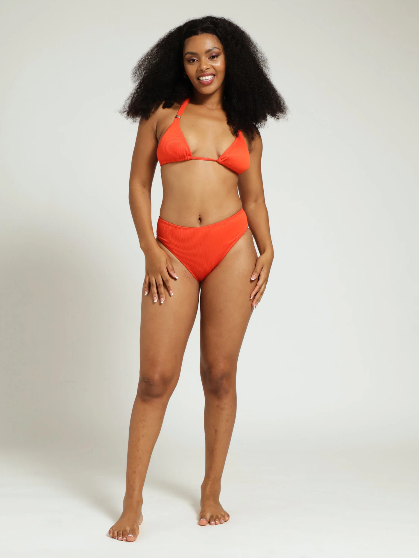 Textured Bikini Top - Orange - Image 5