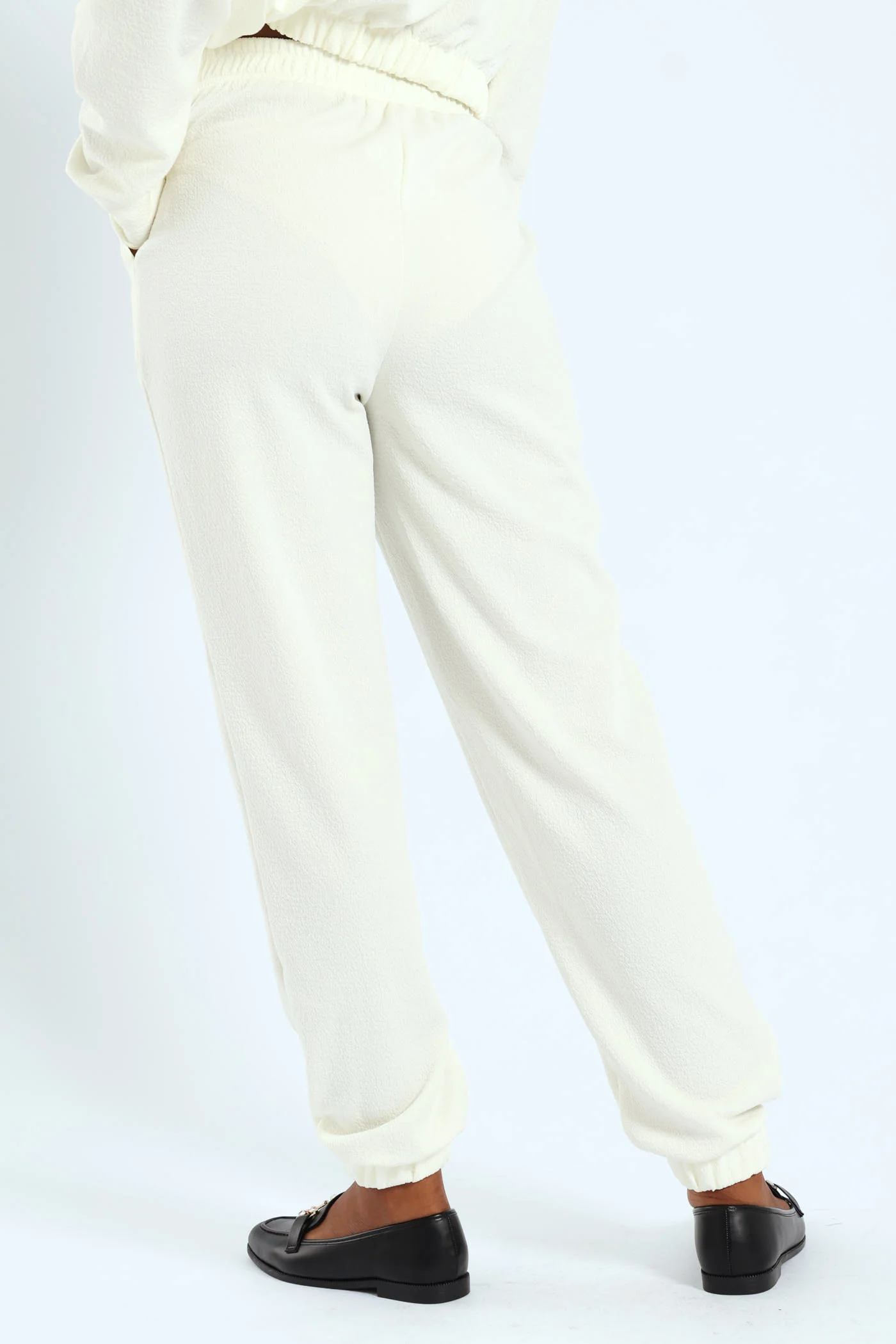 Textured Knit Jogger - White - Image 5