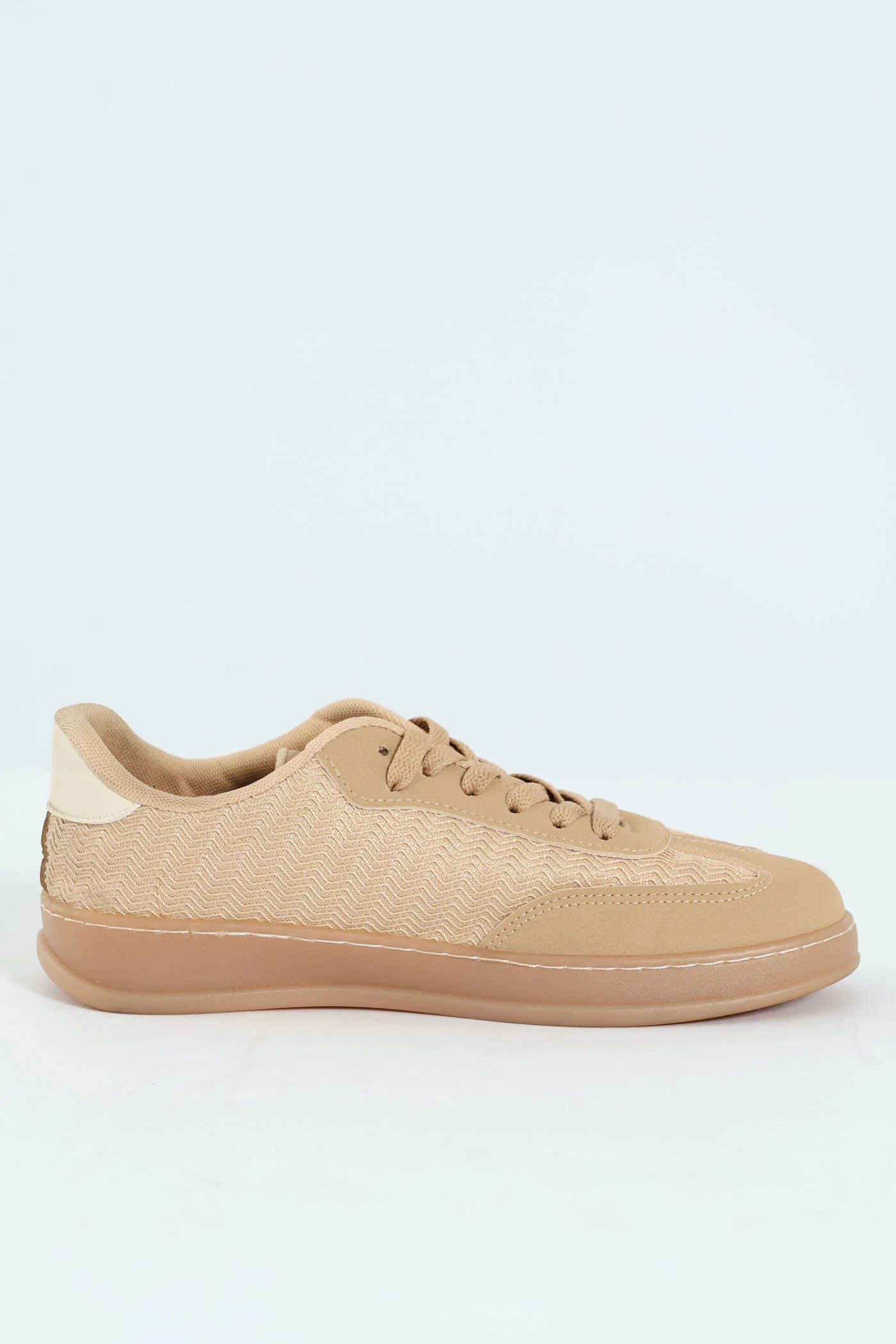 Textured Panel Gum Sole Sneaker - Natural - Image 3