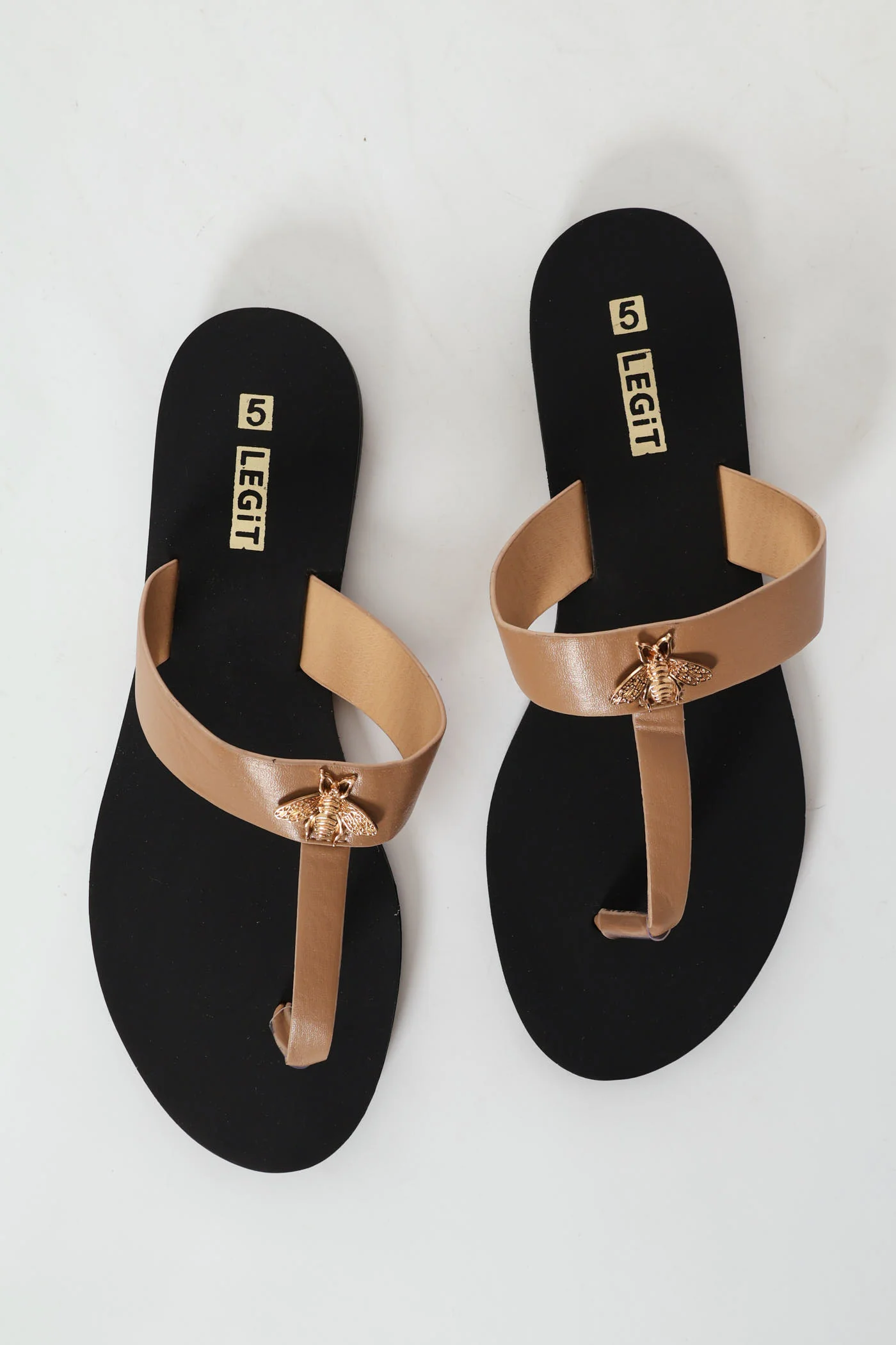 Thong Sandal With Bee Trim - Mocha - Image 4