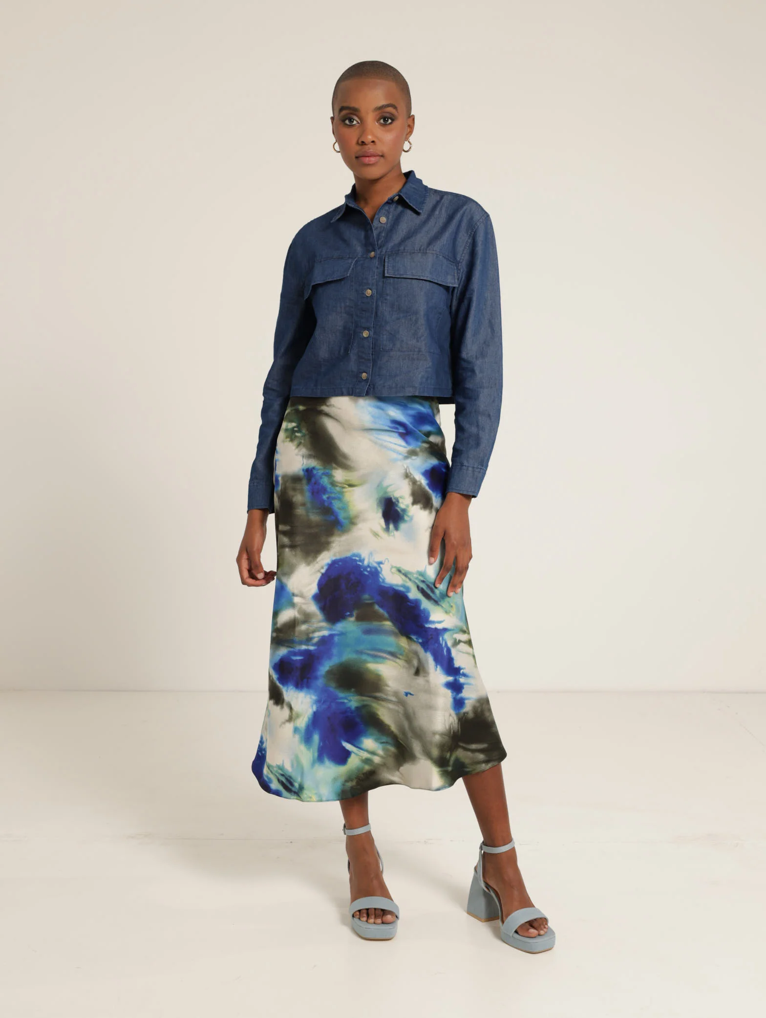 Tie Dye Satin Slip Skirt - Image 2
