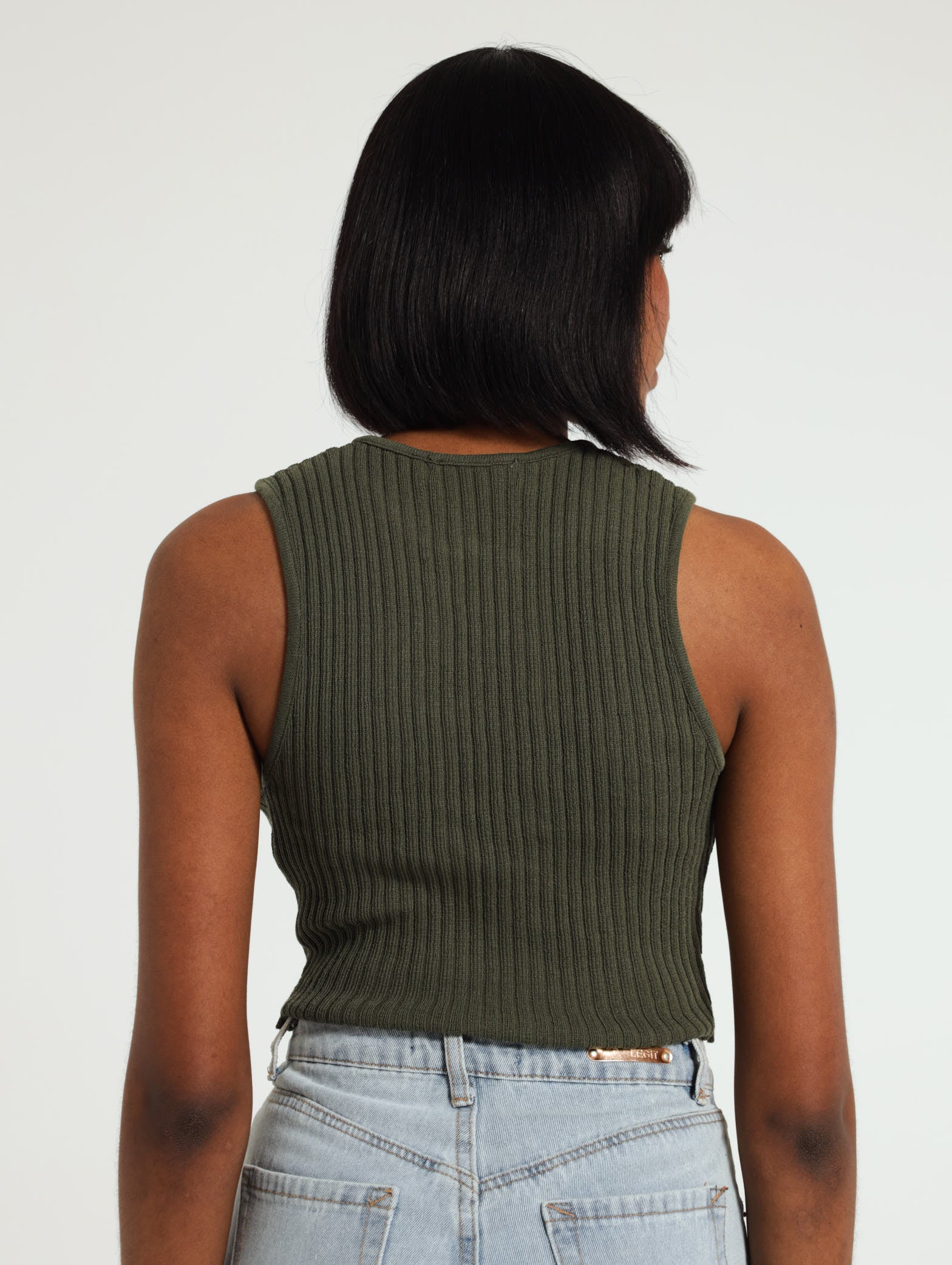 Knitted Tie-Up Rib Top - Image 3