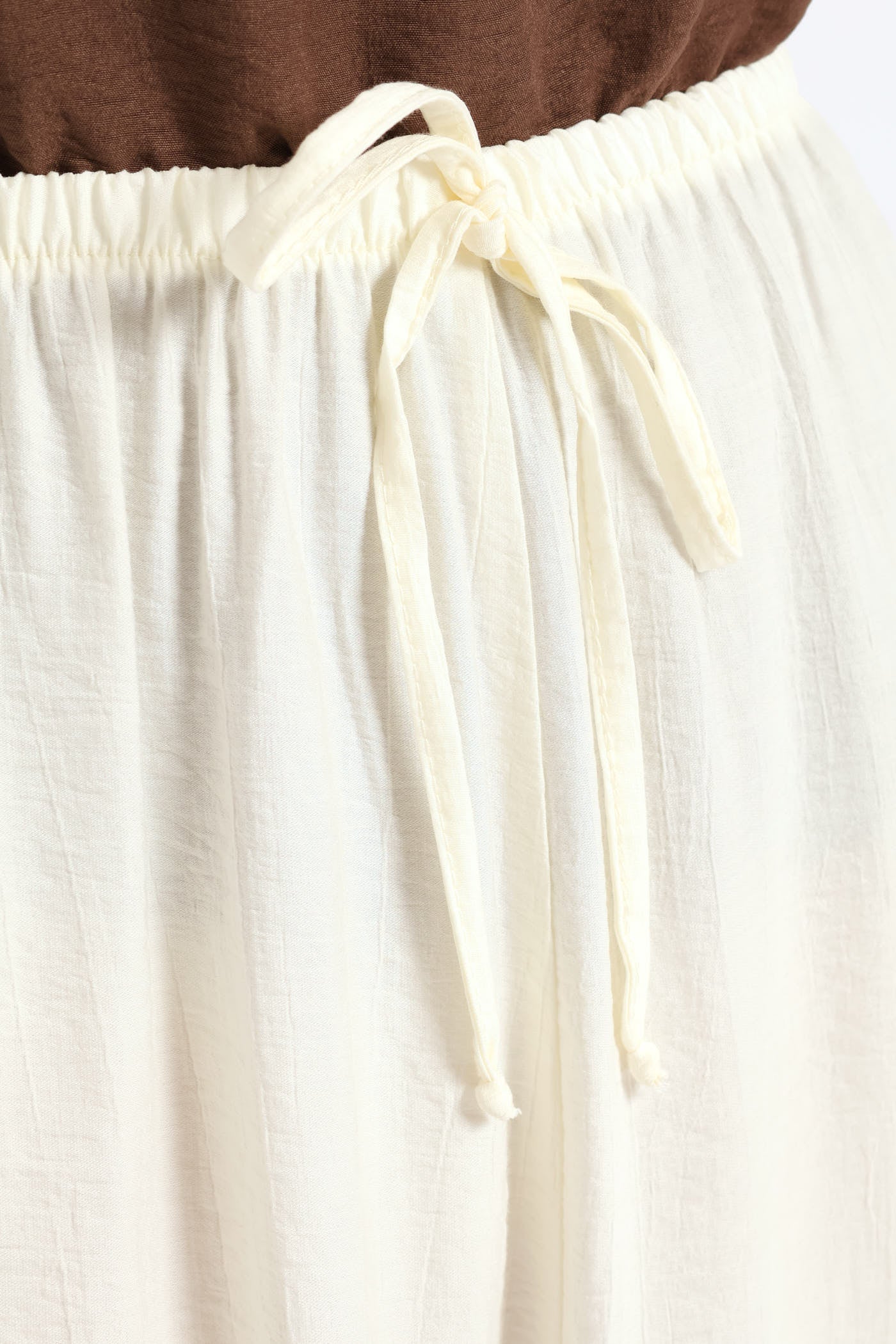 Tie Waist A Line Midi Skirt - White - Image 6