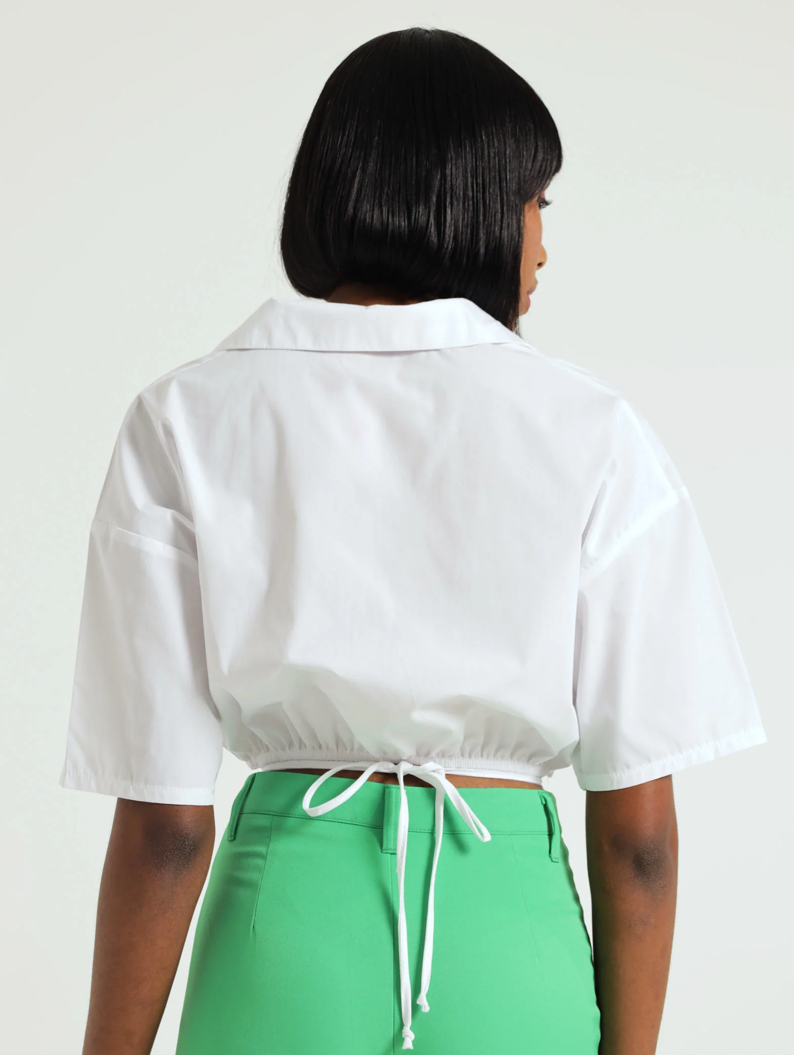 Tie Waist Cross Front Shirt - Image 3