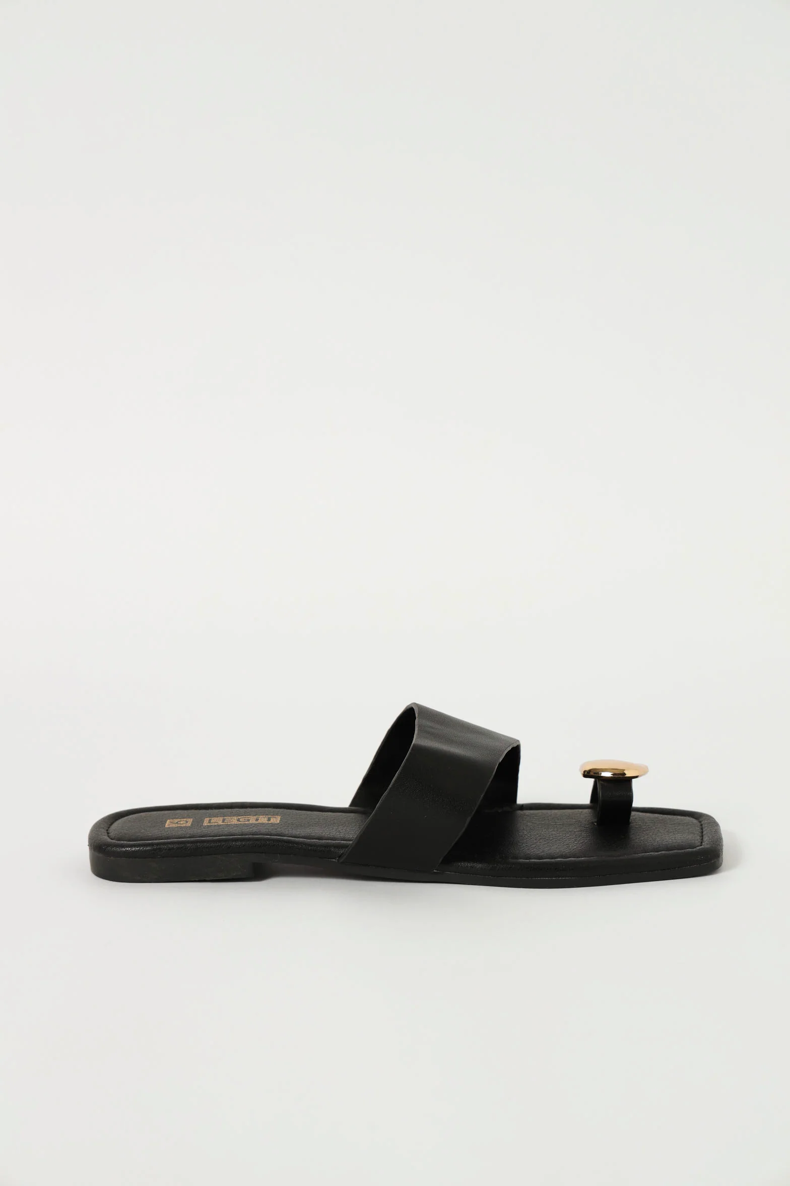 Toe Post Flat Sandal - Black - Image 3