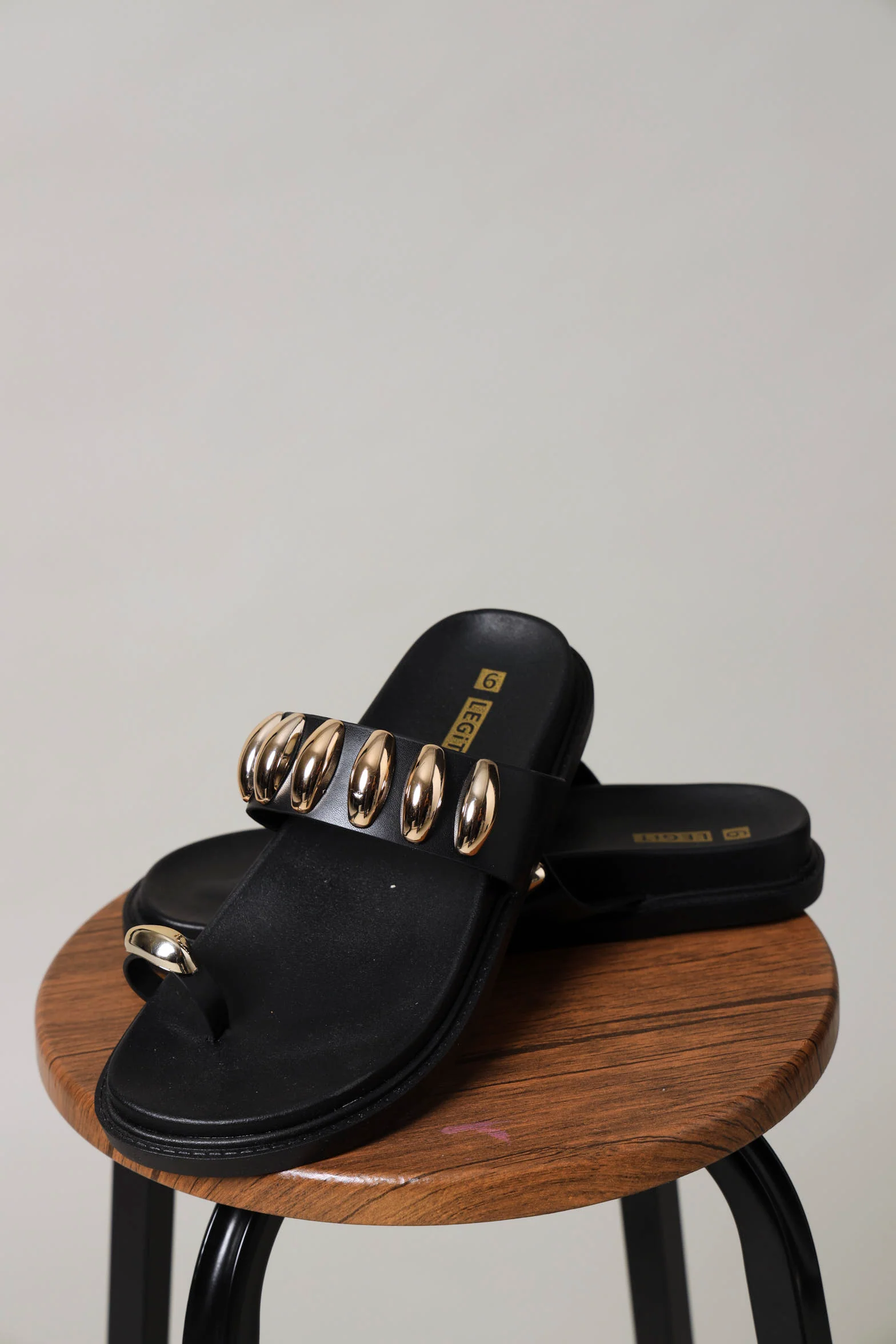 Toe Post Moulded Sandal - Black - Image 2